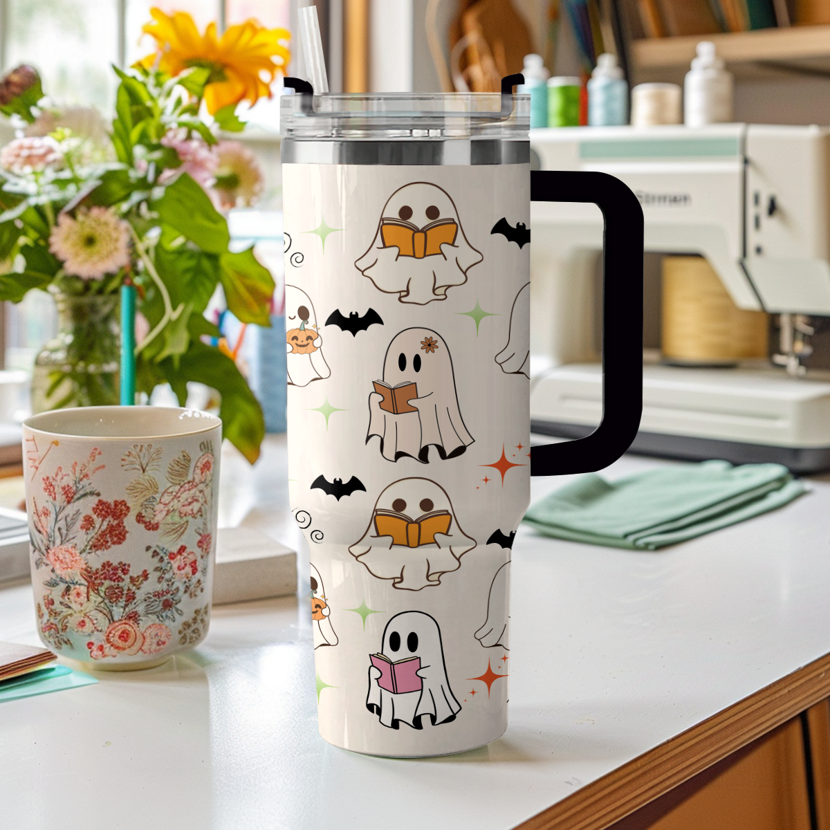 Shineful Tumbler book-loving ghost
