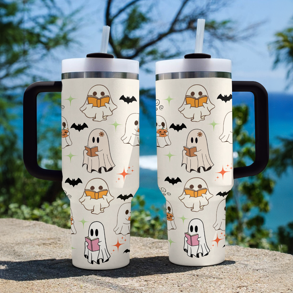 Shineful Tumbler book-loving ghost
