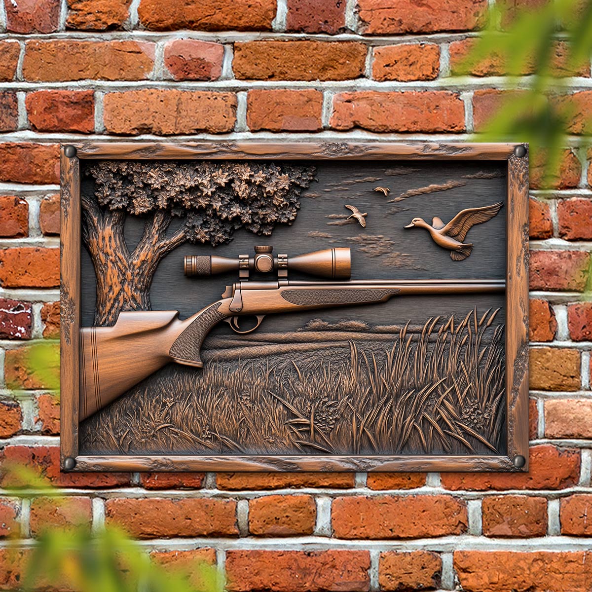 Shineful 2D Metal Sign Hunting Scene