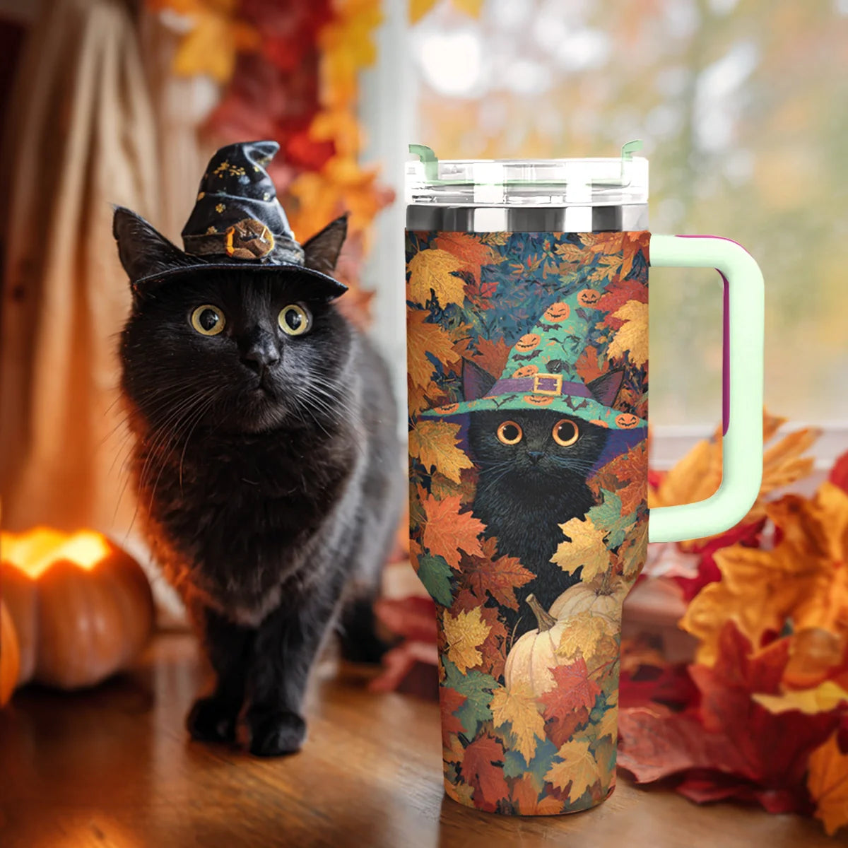 Shineful Tumbler Witchy Cat Autumn