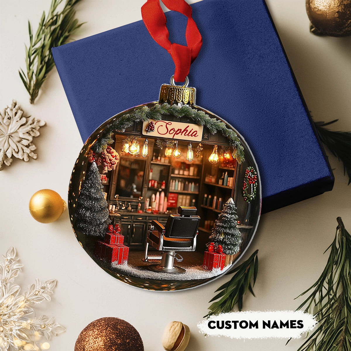Shineful 2D Acrylic Ornament Personalized  Holiday Salon Charm