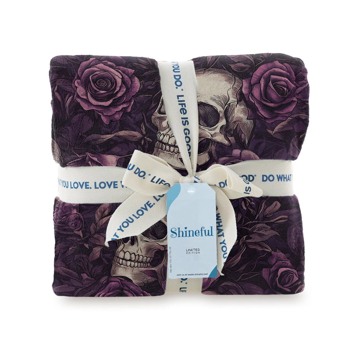 Shineful Fleece Blanket Romance Skull Gothic Bloom
