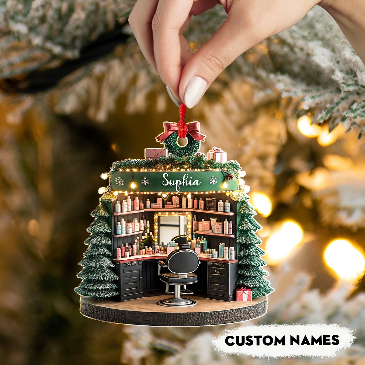Shineful 2D Acrylic Ornament Personalized Glamour Glow Hair Salon