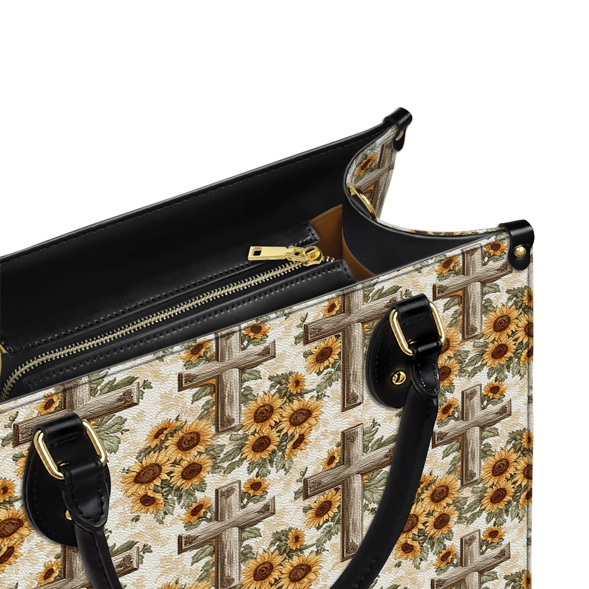 Shineful Leather Bag Rustic Sunflower Cross