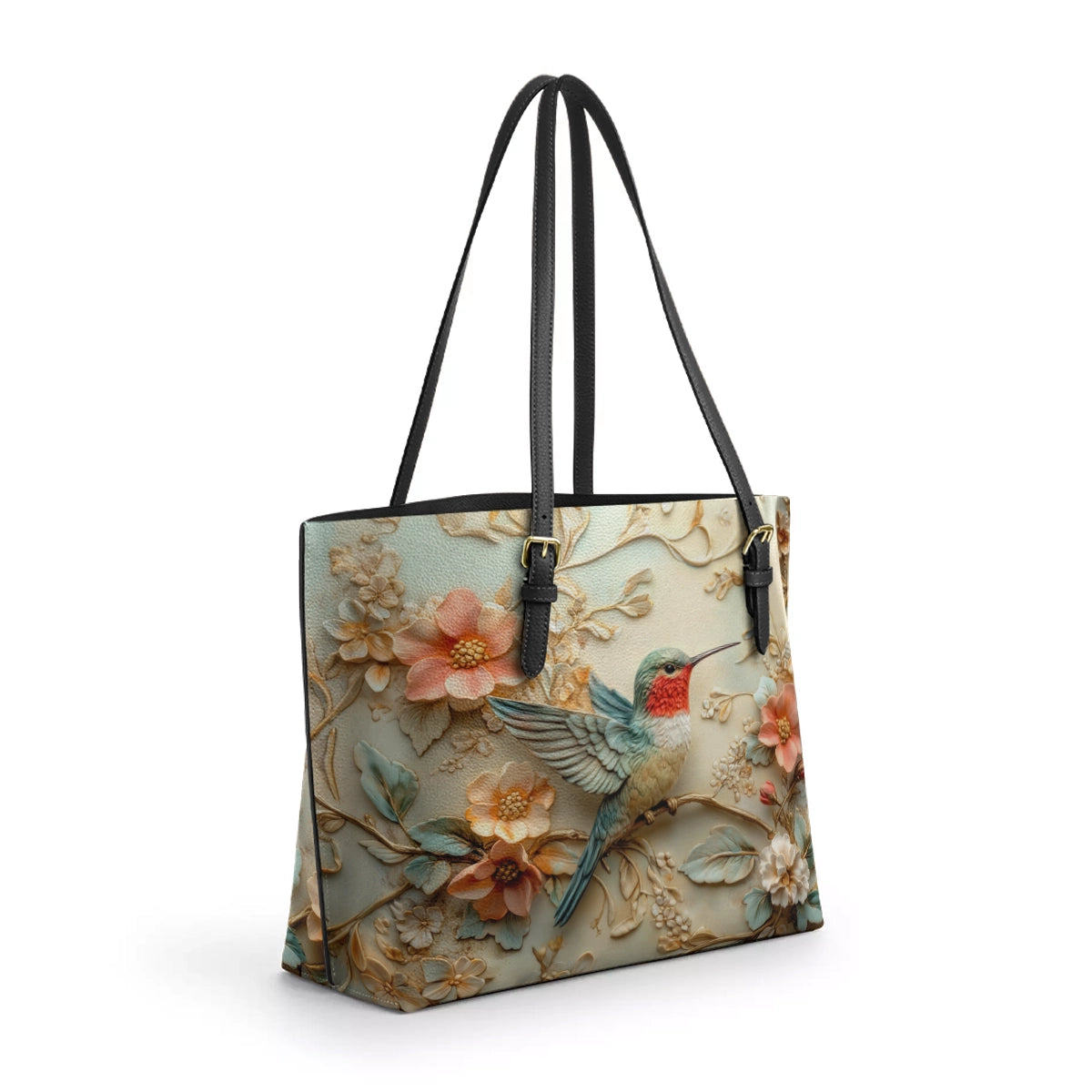 Shineful Leather Tote Bag - Hummingbird Whisper