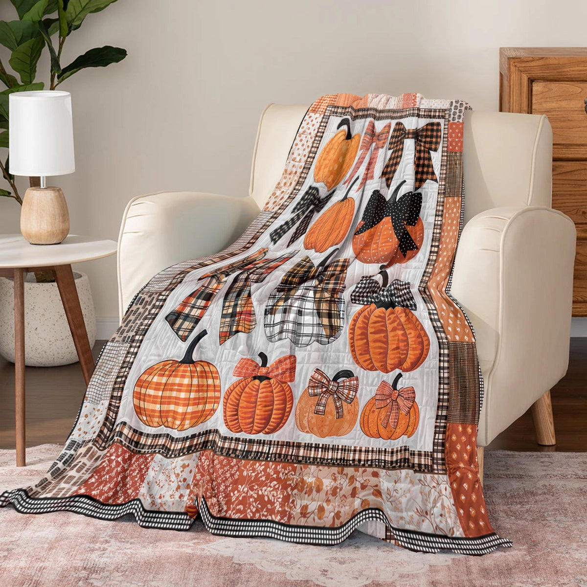 Shineful Fleece Blanket Sweet Love Pumpkins