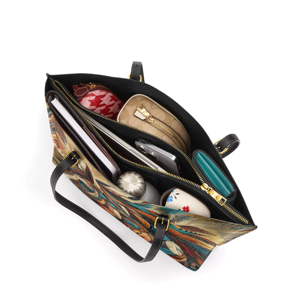 Shineful Leather Tote Bag - Tribal Spirit Stallion