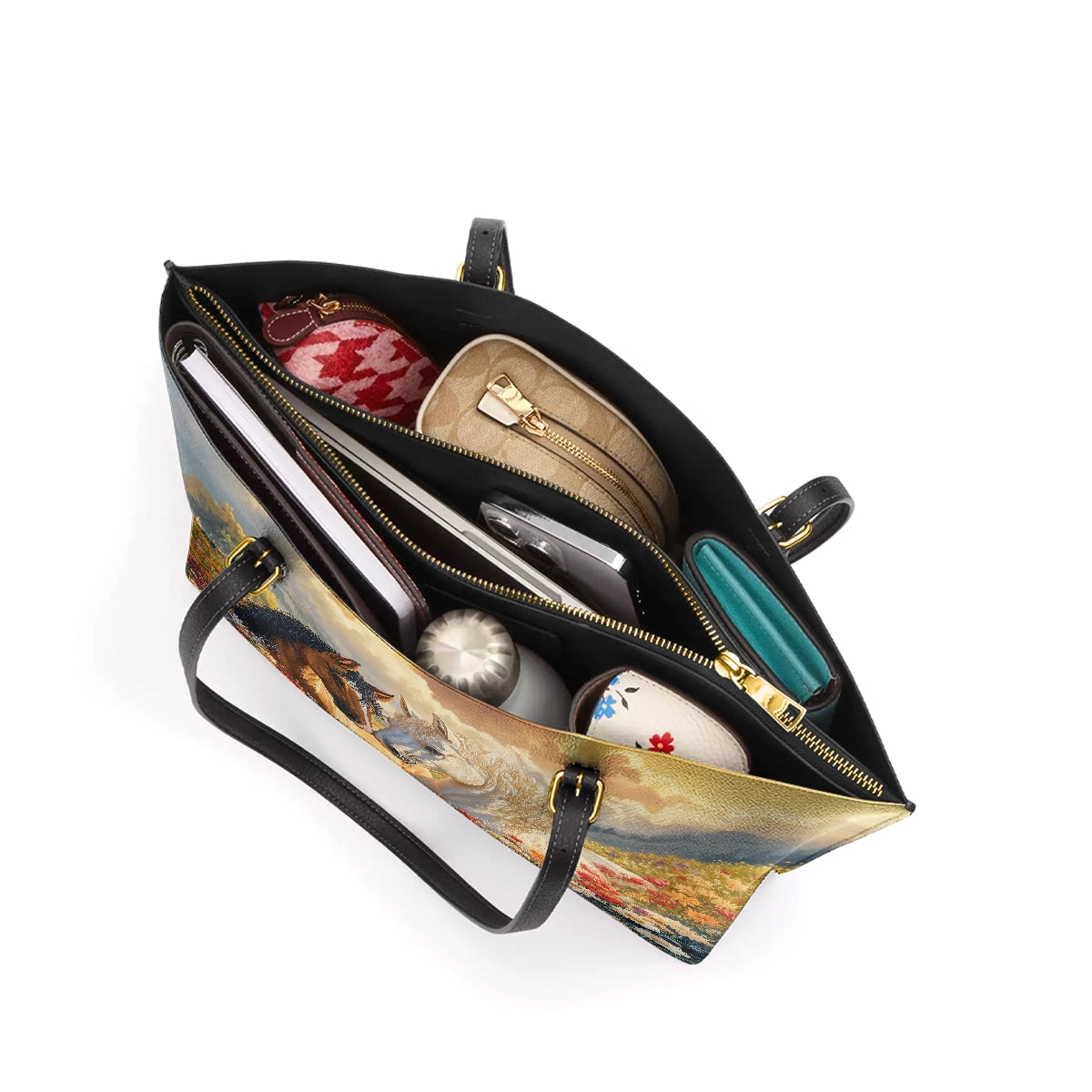 Shineful Leather Tote Bag - Blossoming Love
