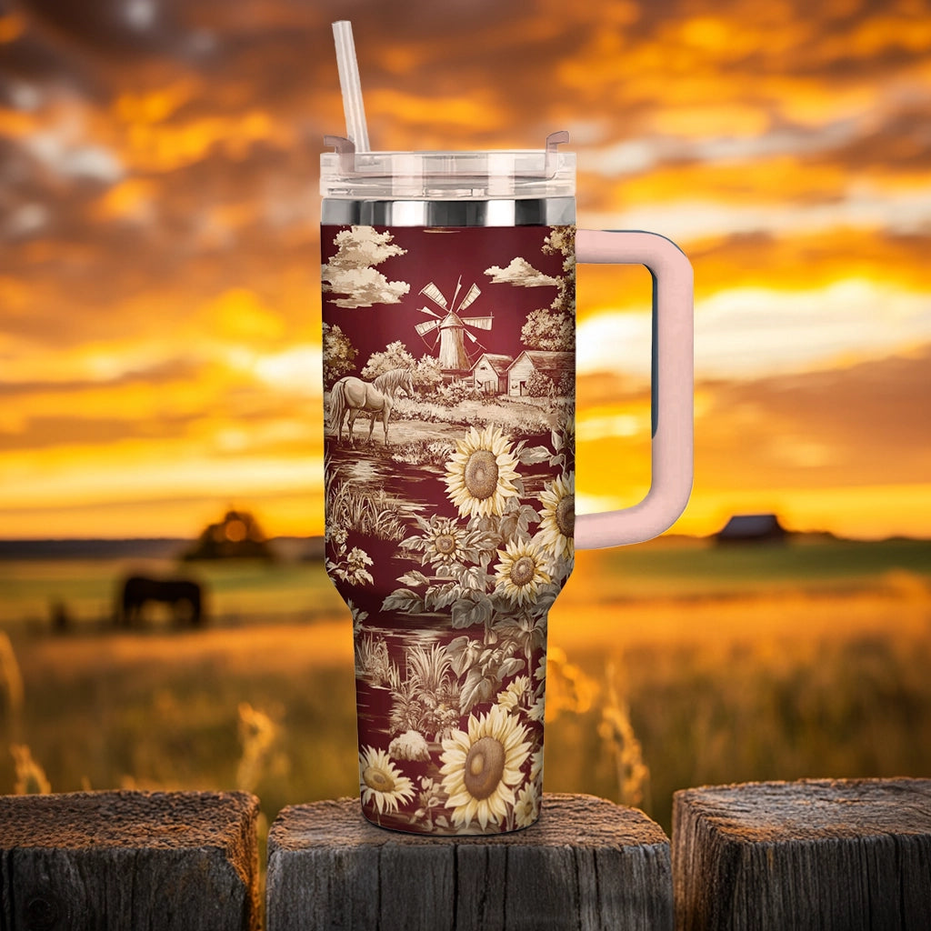 Shineful Tumbler Texas Sunflower - Heart of the Lone Star Fields