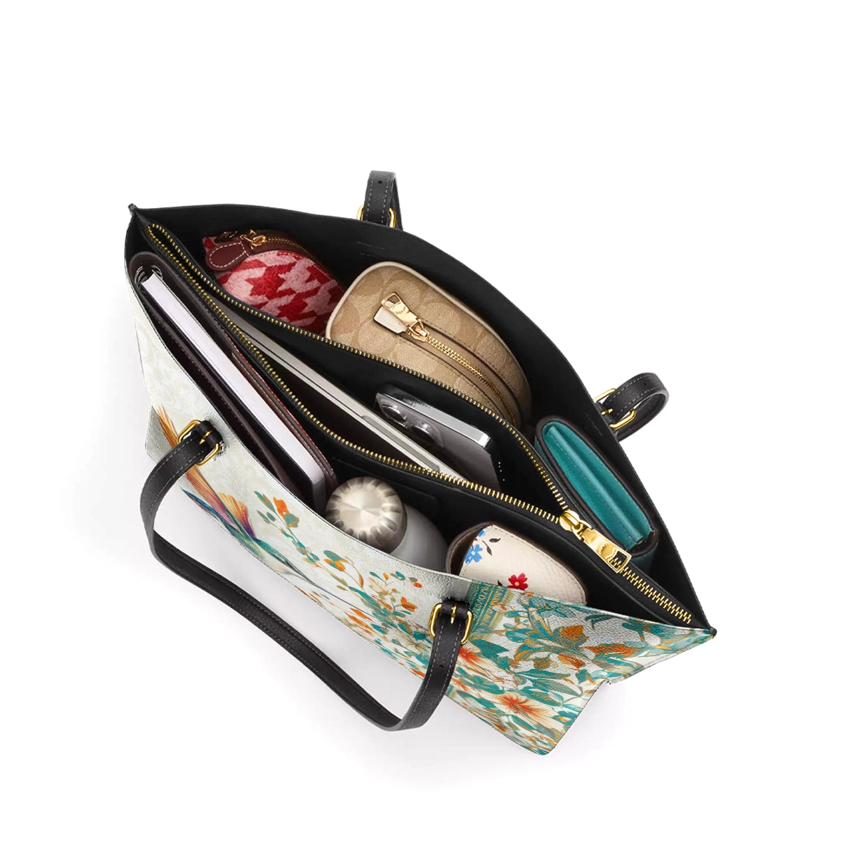 Shineful Leather Tote Bag - Hummingbird Harmony