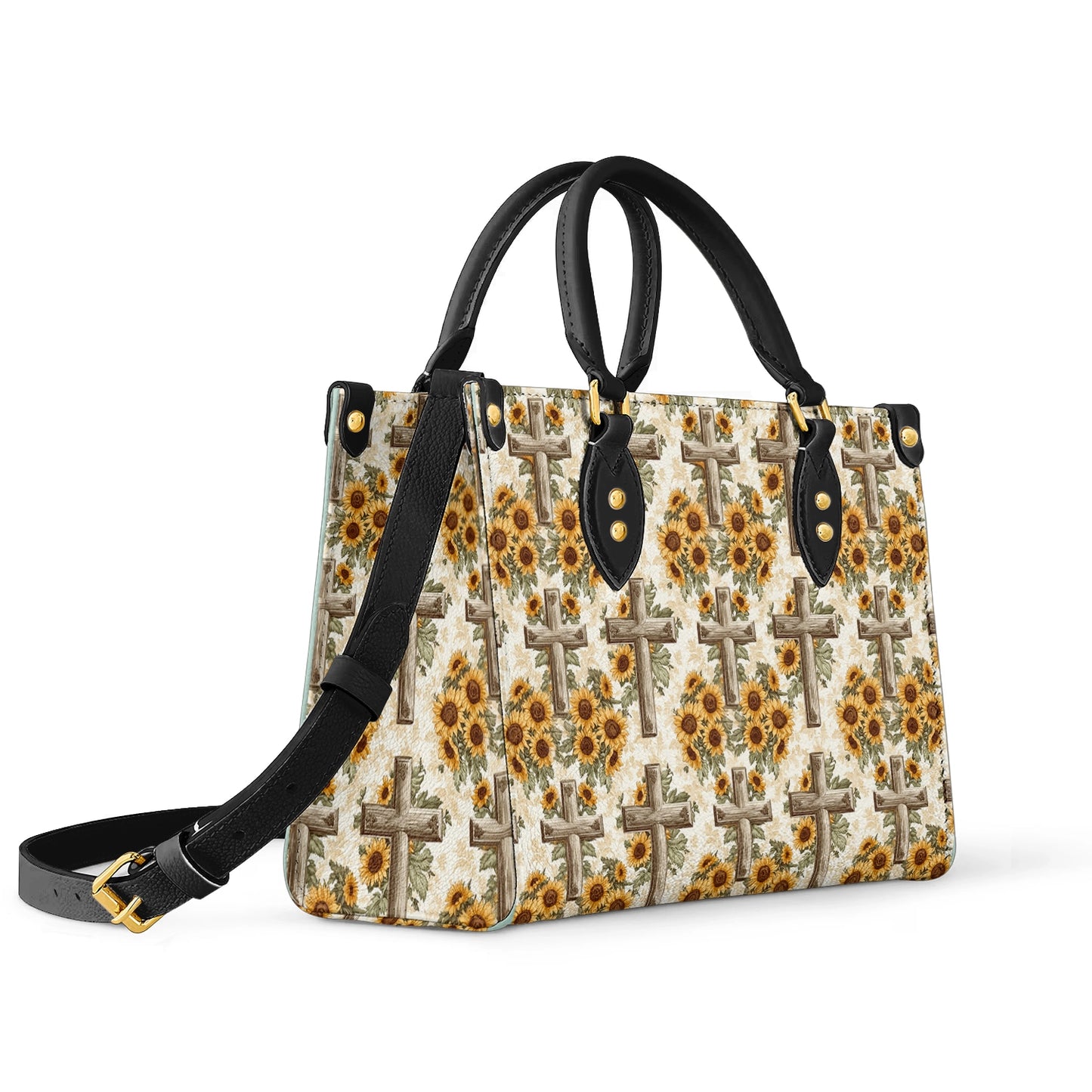 Shineful Leather Bag Rustic Sunflower Cross
