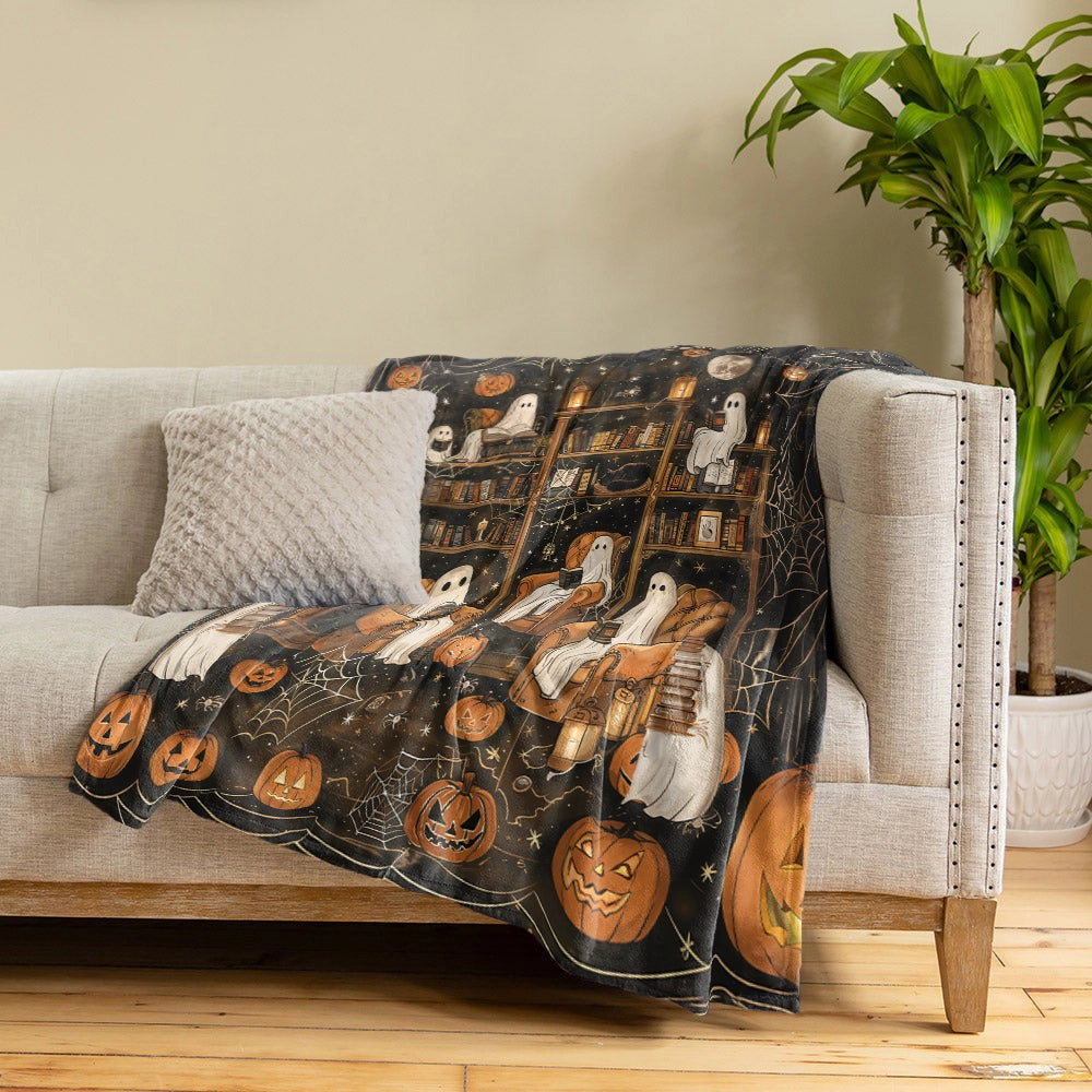 Shineful Fleece Blanket Halloween Book Club