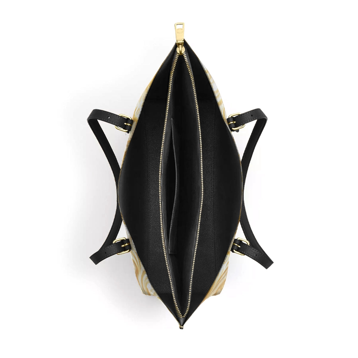 Shineful Leather Tote Bag - Golden Bloom Hummingbird