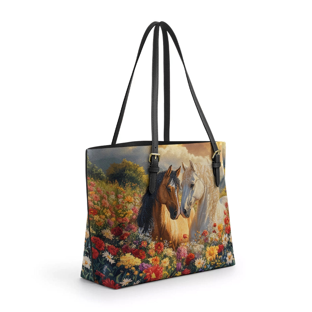 Shineful Leather Tote Bag - Blossoming Love