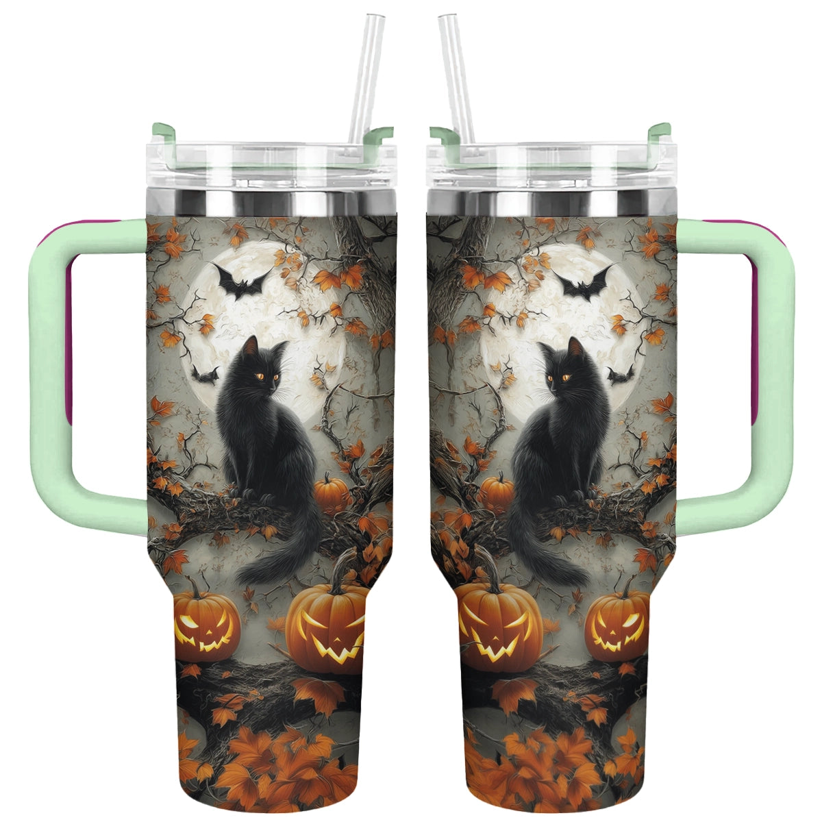 Shineful Tumbler Halloween Moonlit Familiar Cat