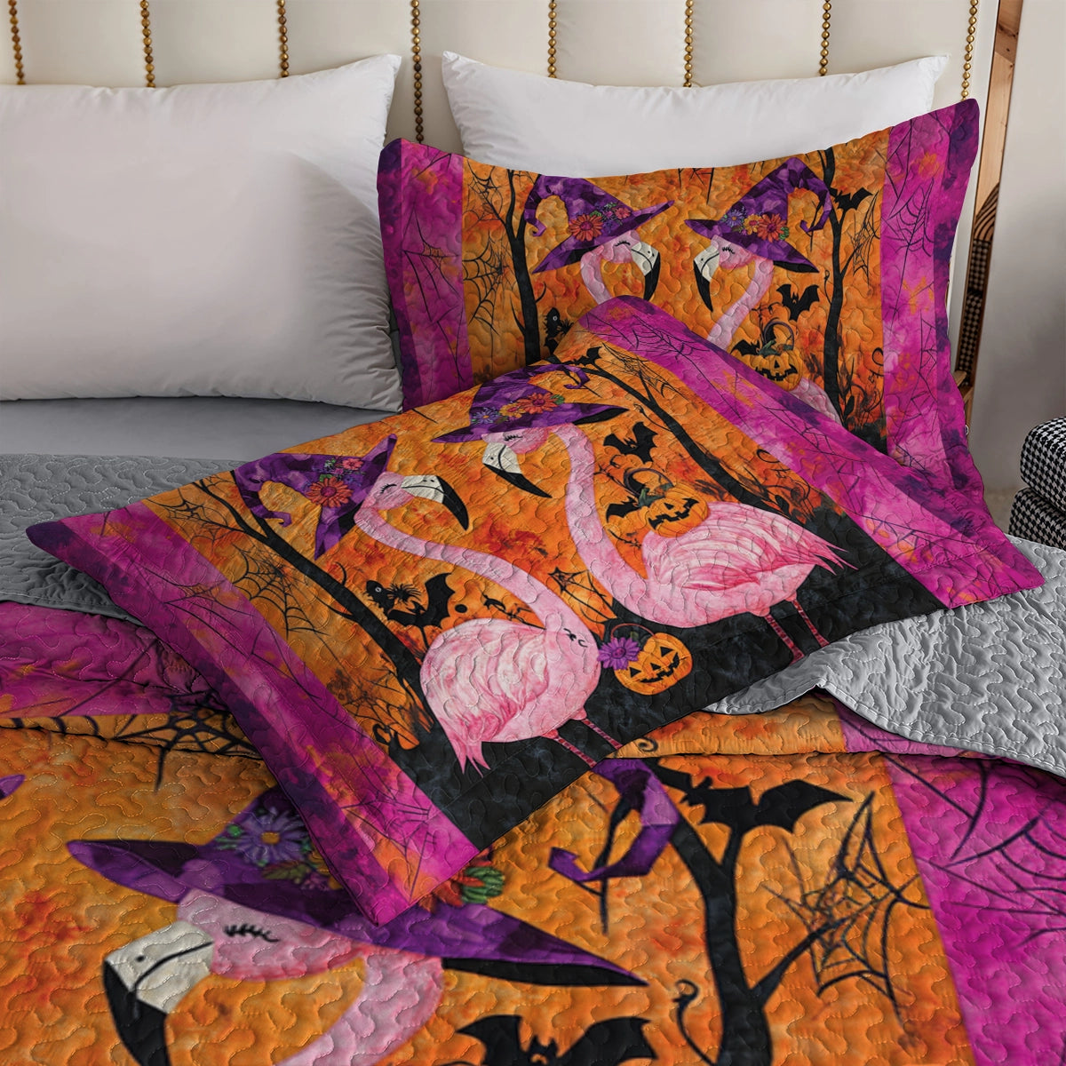 Shineful All Season Quilt 3-Piece Set Flamingo’s Bewitched Dream