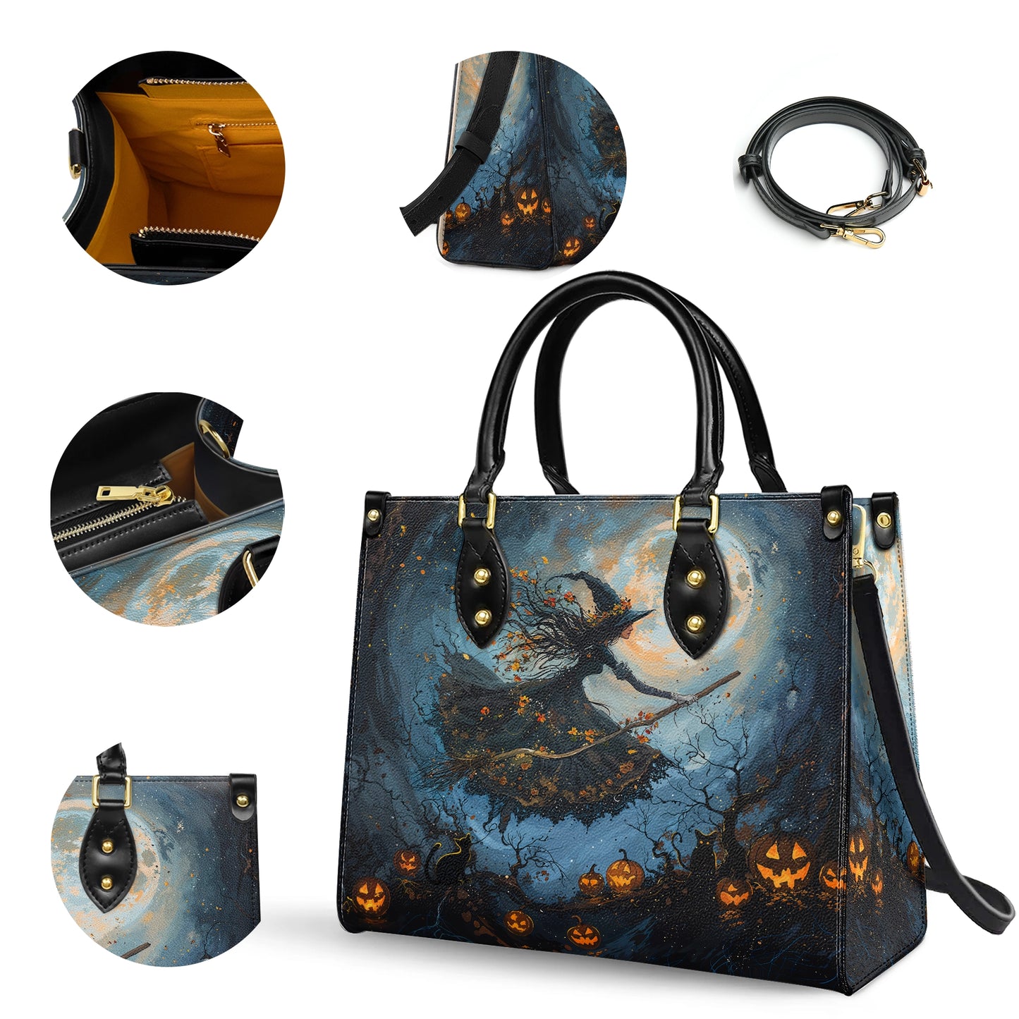 Shineful Leather Bag Charmed Nightfall