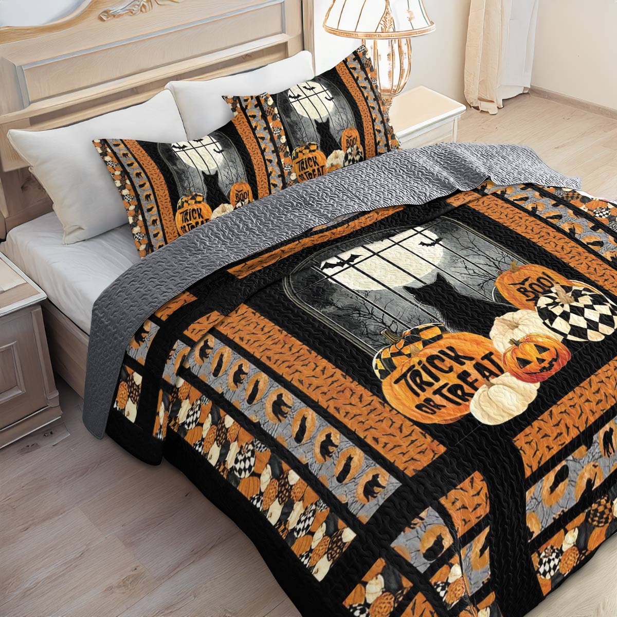 Shineful All Season Quilt 3-Piece Set Spooky Night