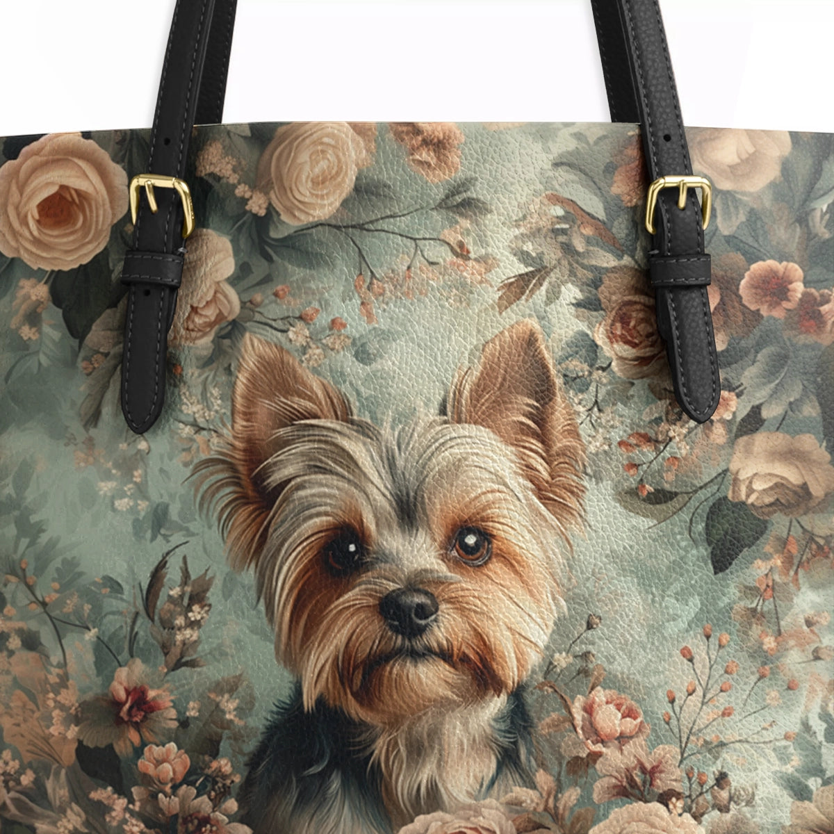 Shineful Leather Tote Bag Yorkie Blossom Luxe