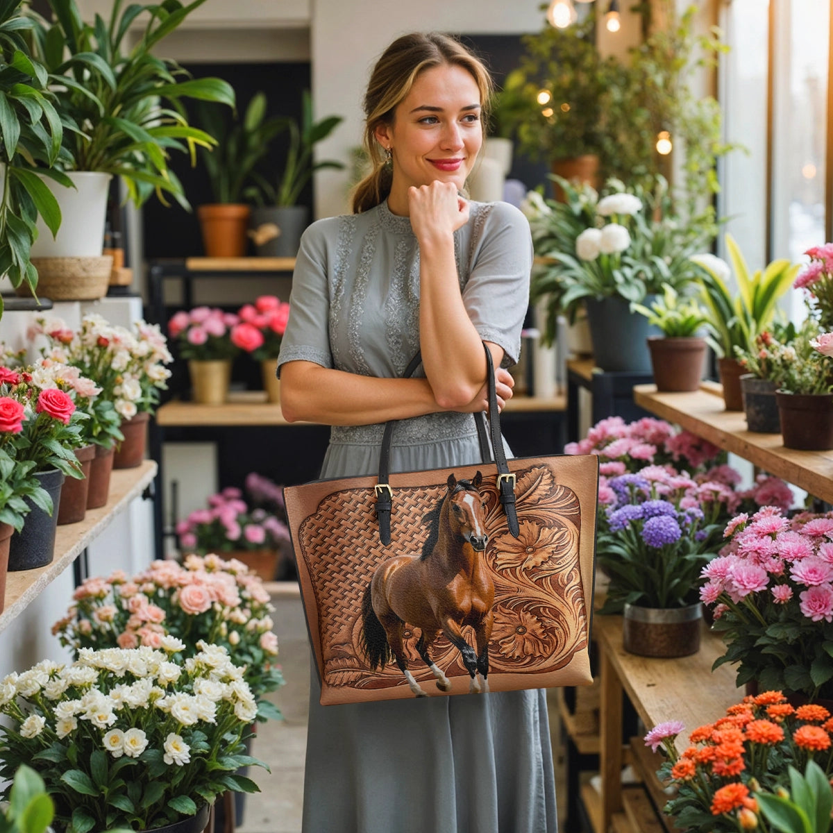 Shineful Leather Tote Bag - Horse Spirit