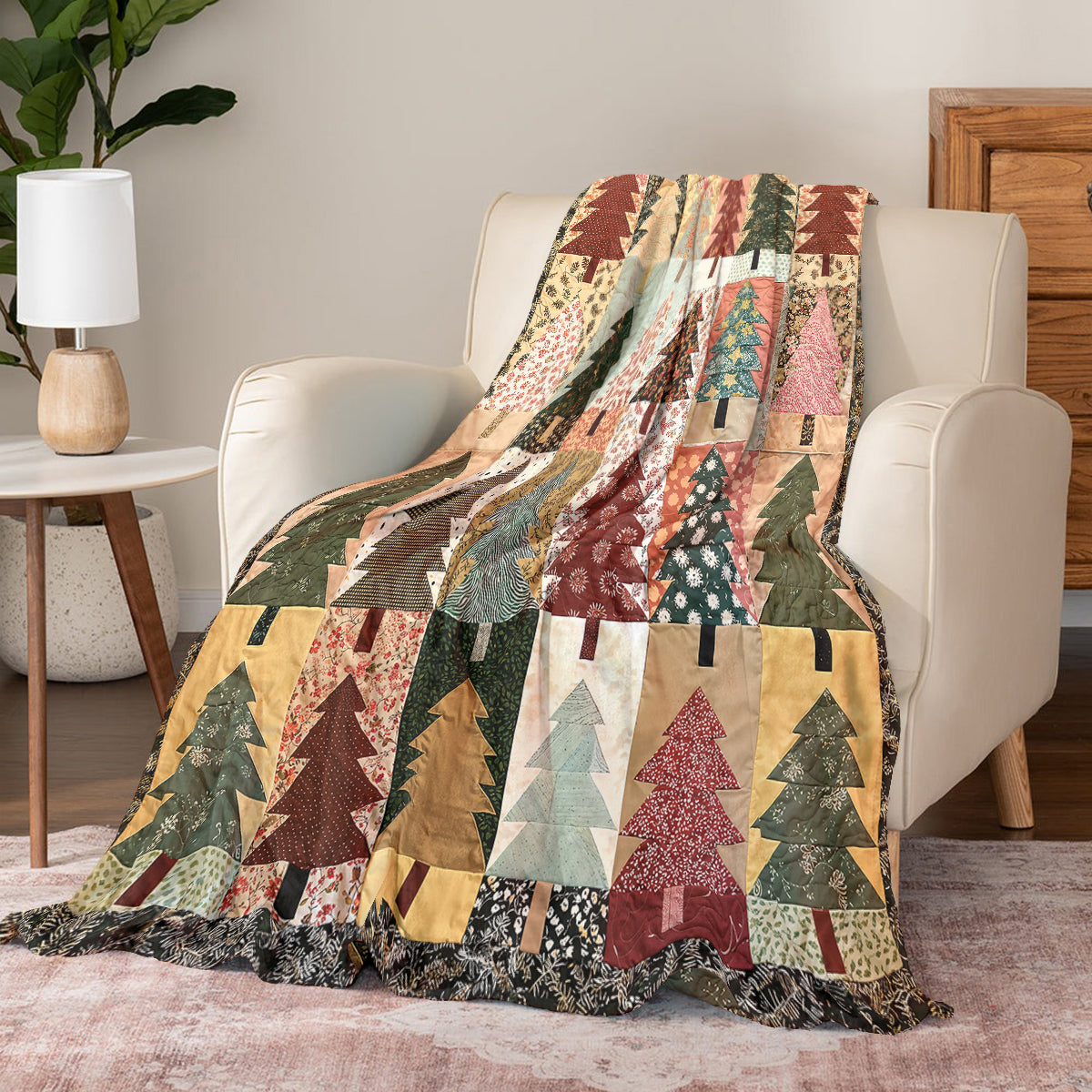 Shineful Fleece Blanket Festive Christmas Pine