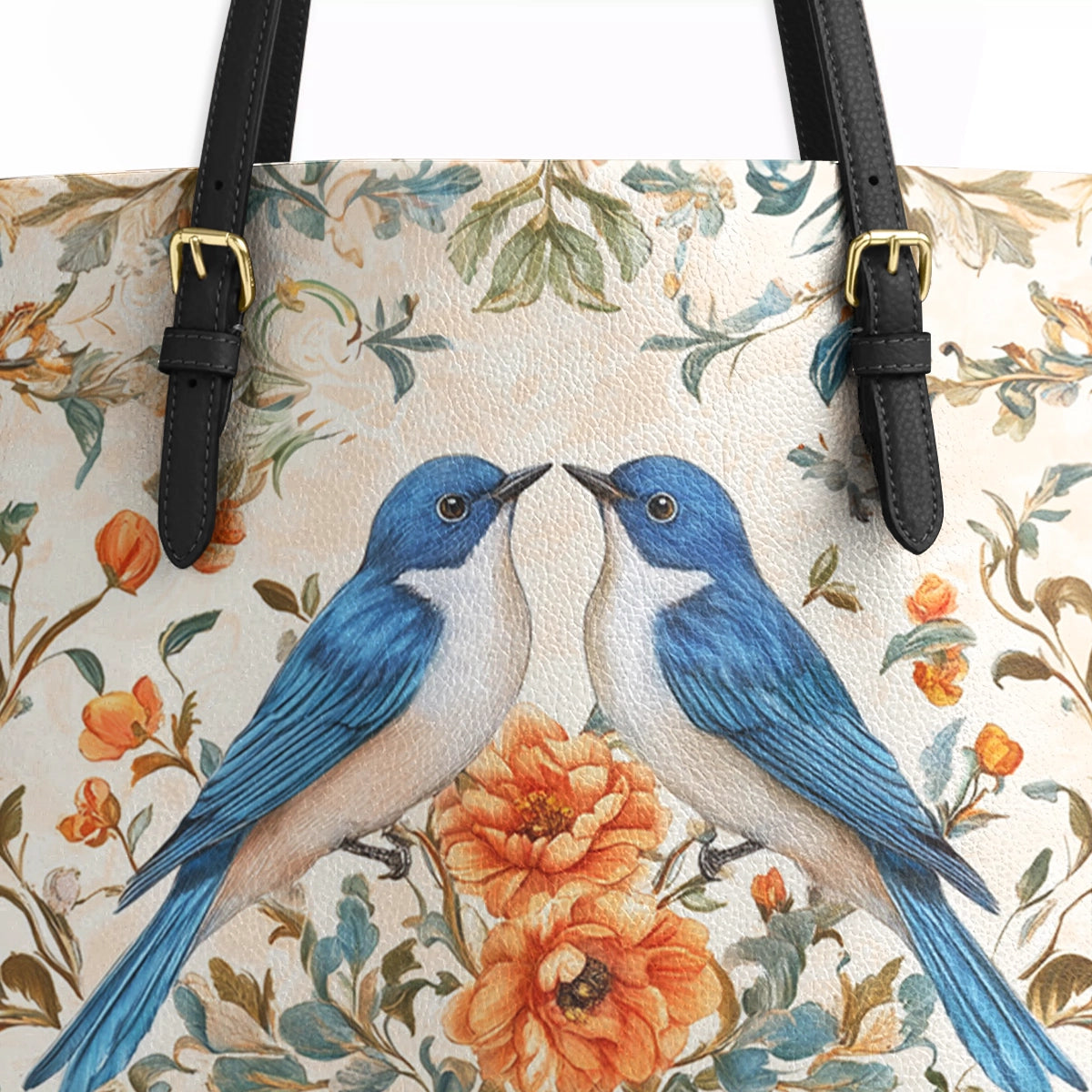 Shineful Leather Tote Bag - Bluebird Affection