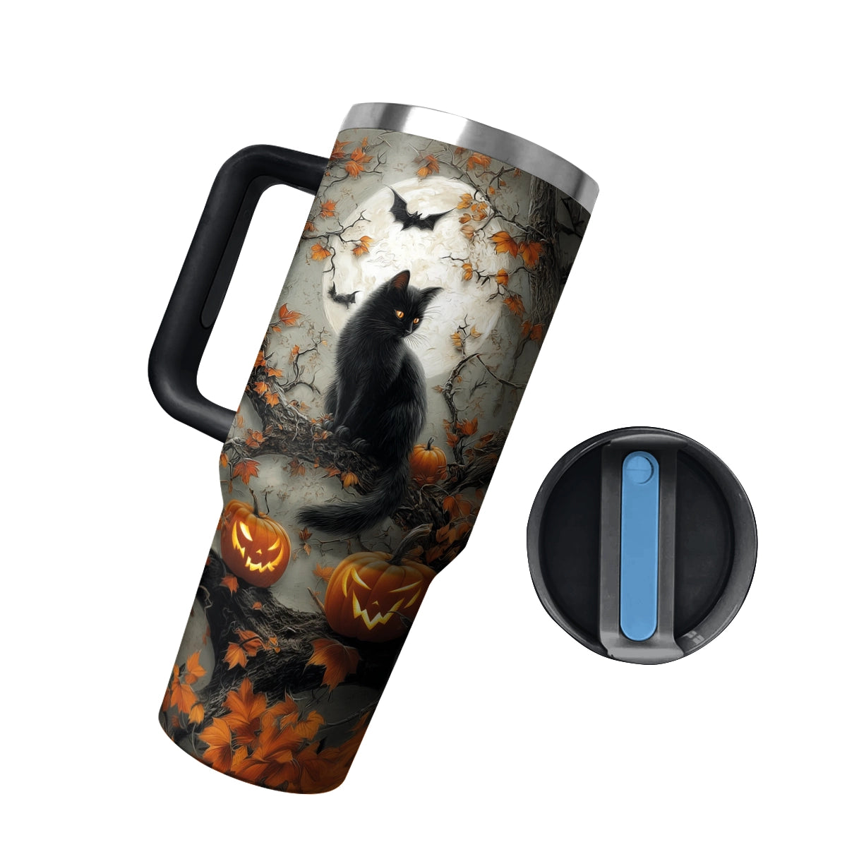 Shineful Tumbler Halloween Moonlit Familiar Cat