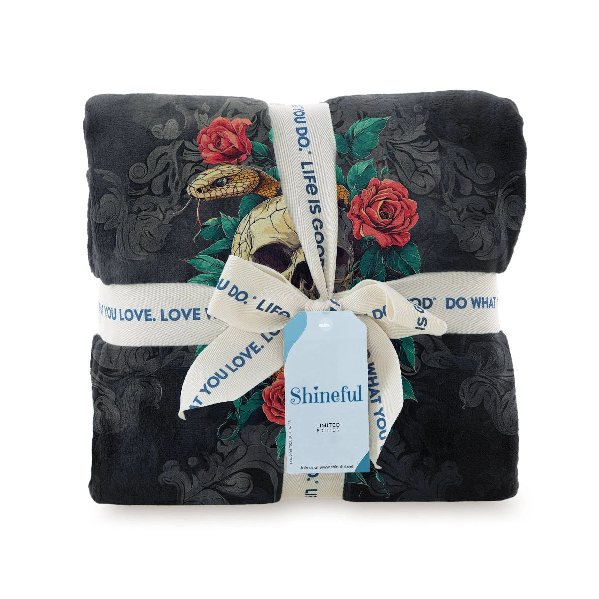Shineful Fleece Blanket Romance Skull Poisoned Love
