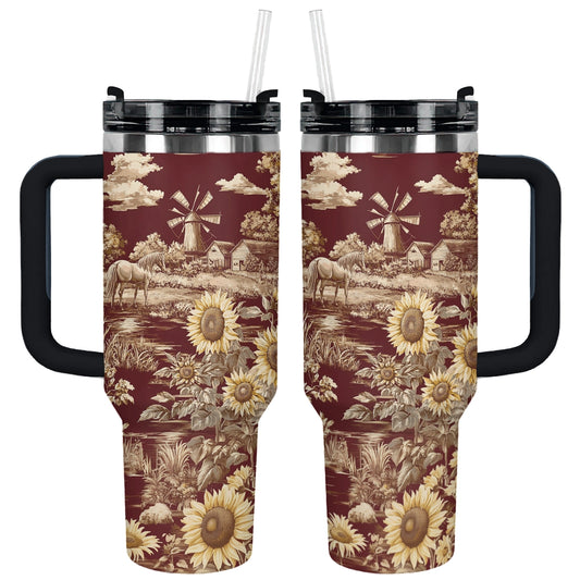 Shineful Tumbler Texas Sunflower - Heart of the Lone Star Fields