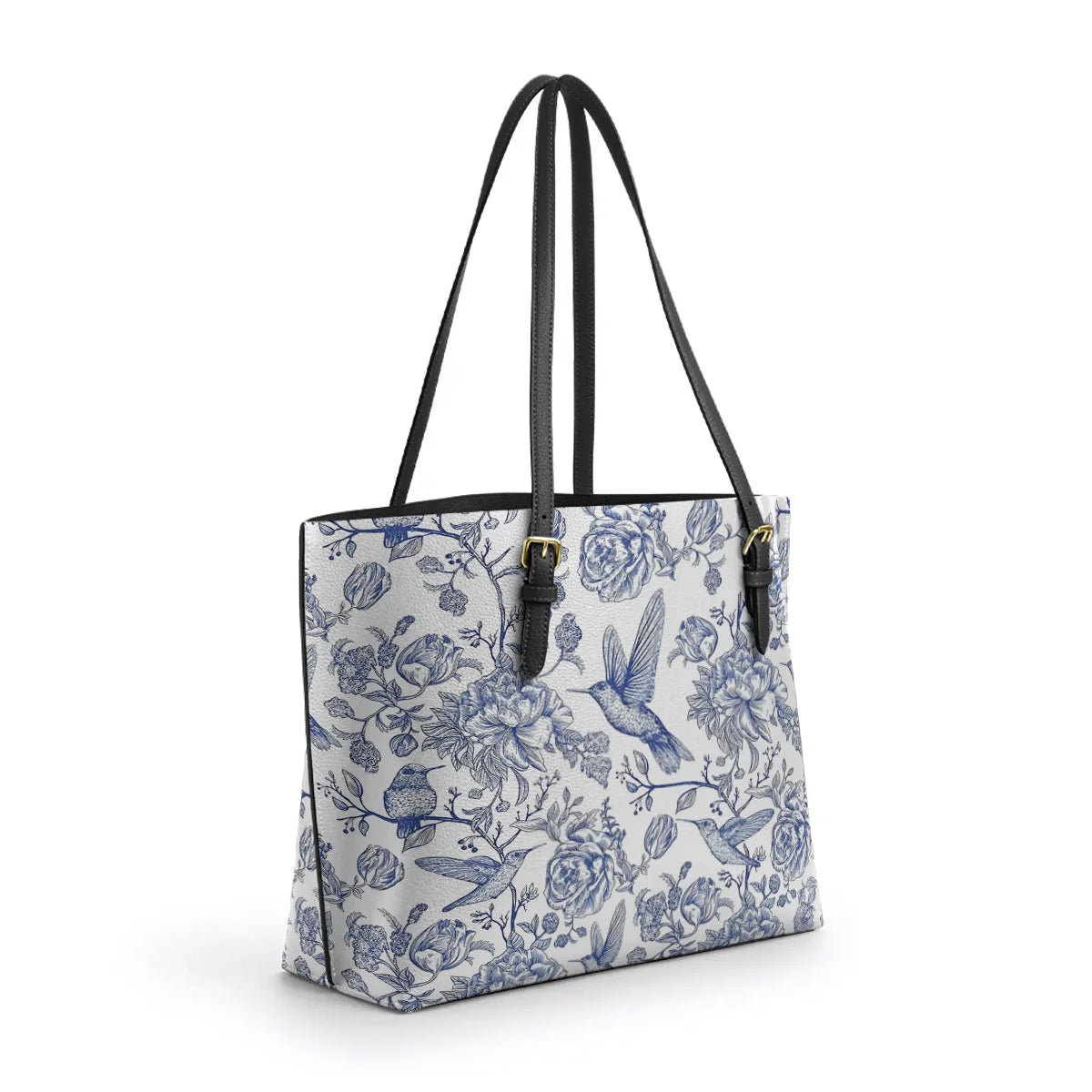 Shineful Leather Tote Bag - Hummingbird Serenity