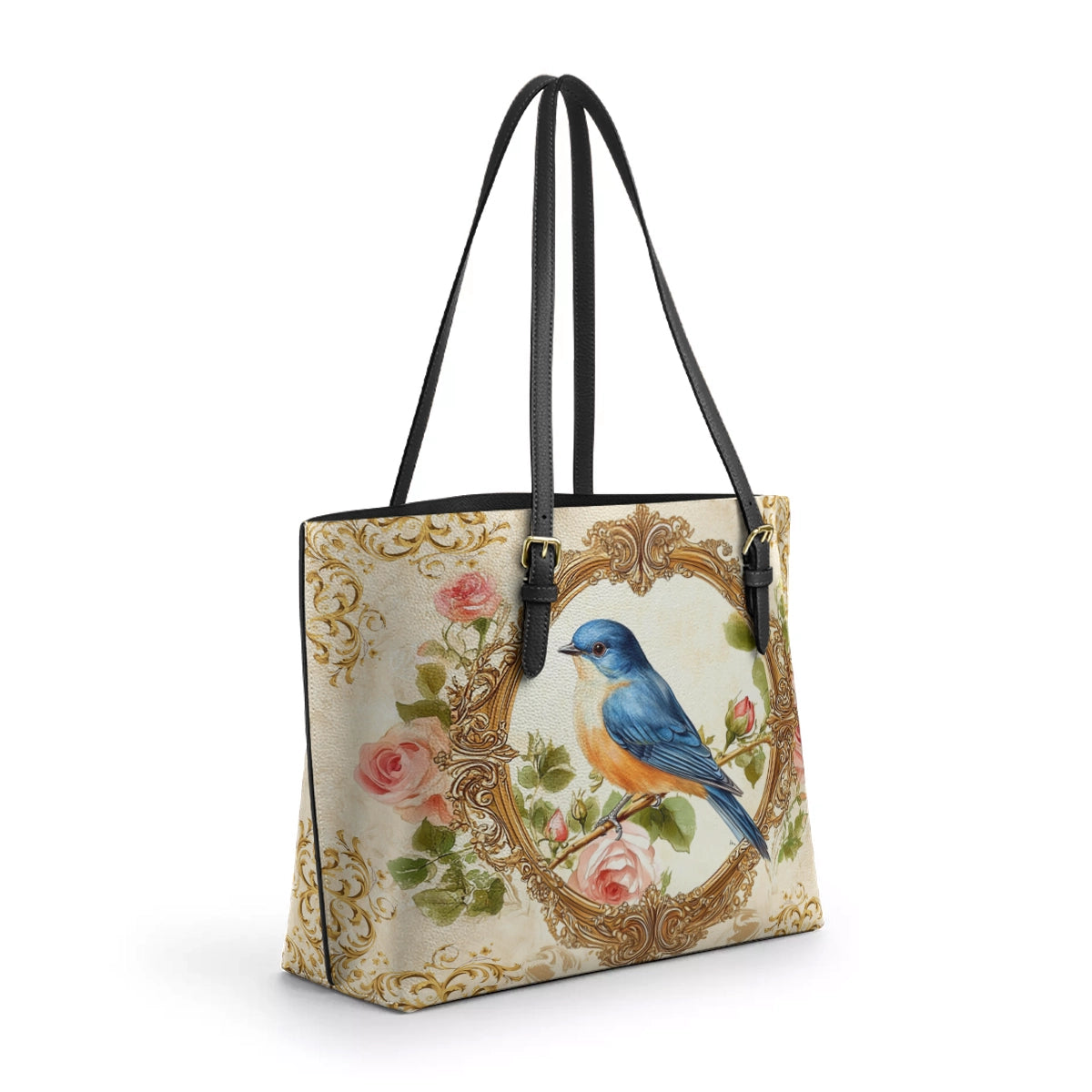Shineful Leather Tote Bag - Royal Charm Bluebird