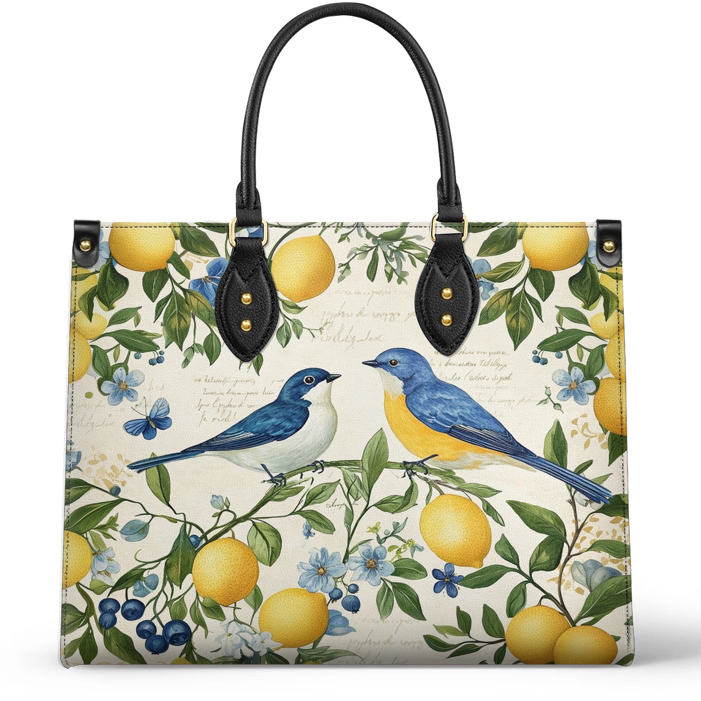 Shineful Leather Bag Bluebirds in Bloom