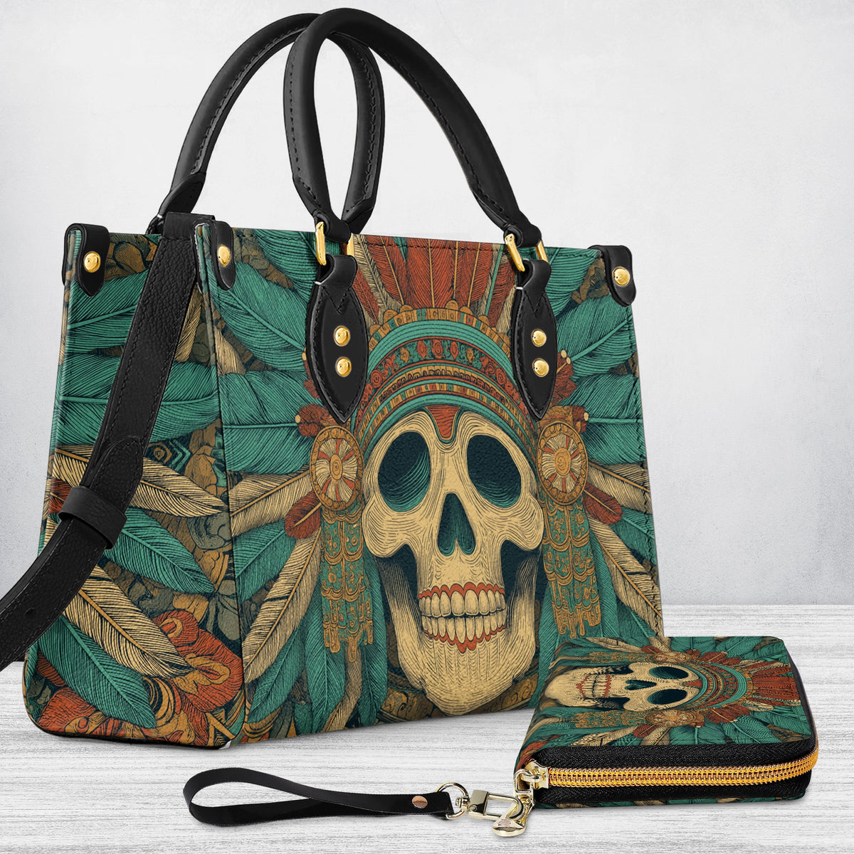 Shineful Leather Bag Emerald War Headdress