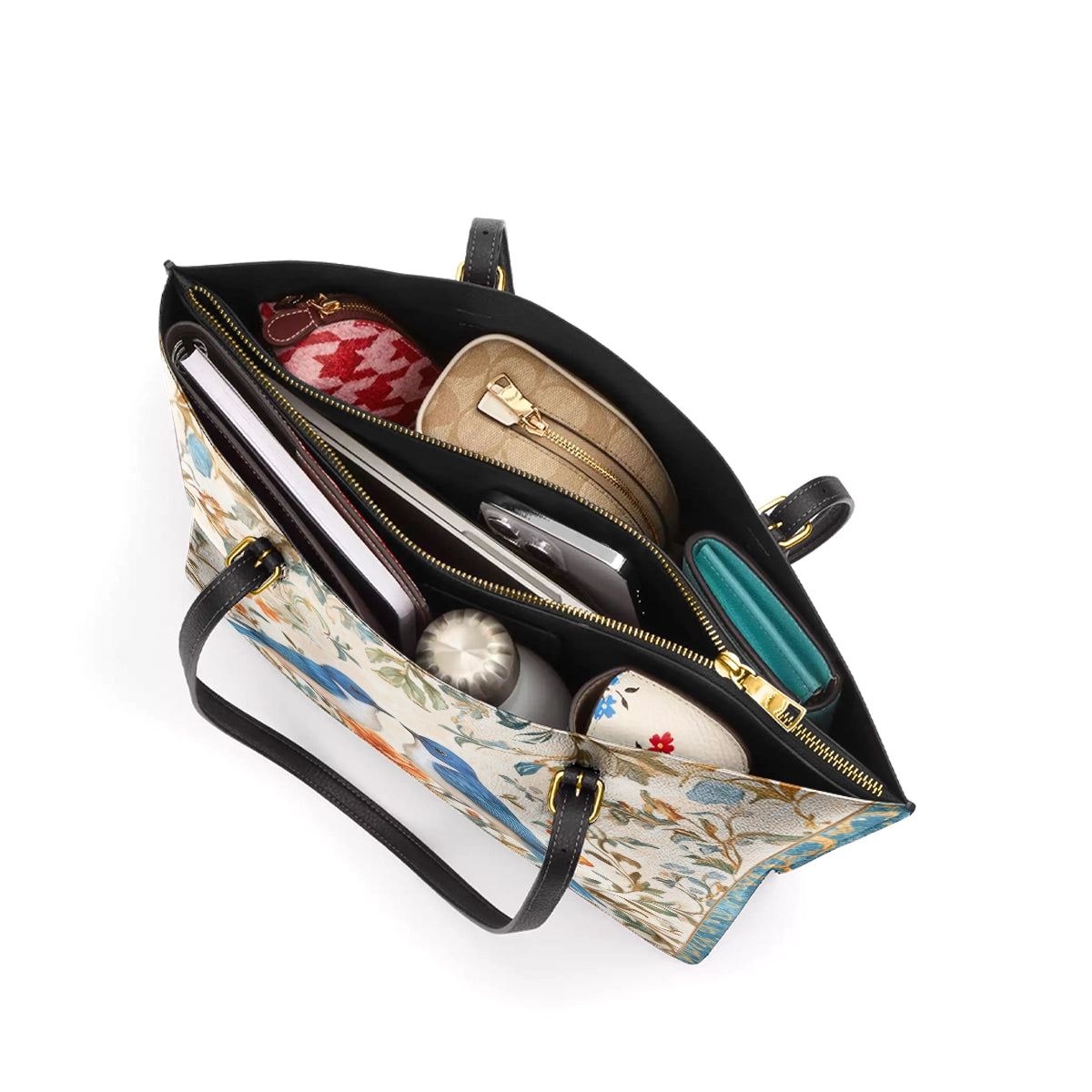 Shineful Leather Tote Bag - Bluebird Affection