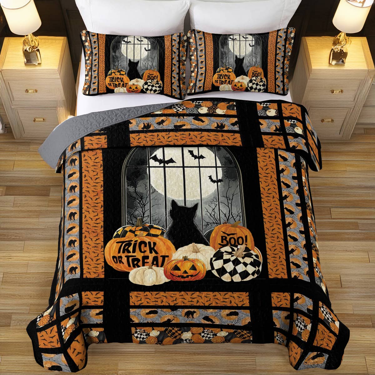 Shineful All Season Quilt 3-Piece Set Spooky Night