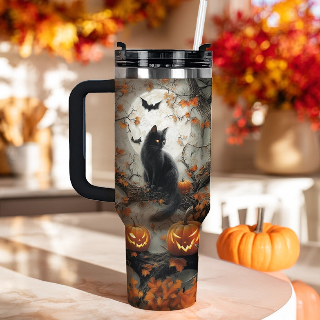 Shineful Tumbler Halloween Moonlit Familiar Cat