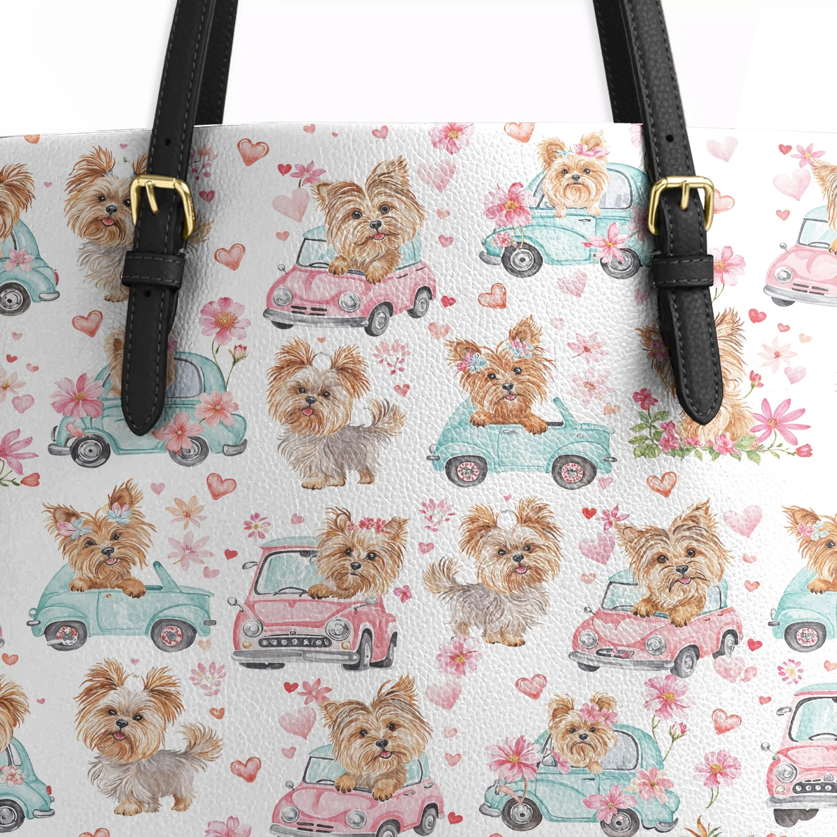 Shineful Leather Tote Bag Yorkie Love