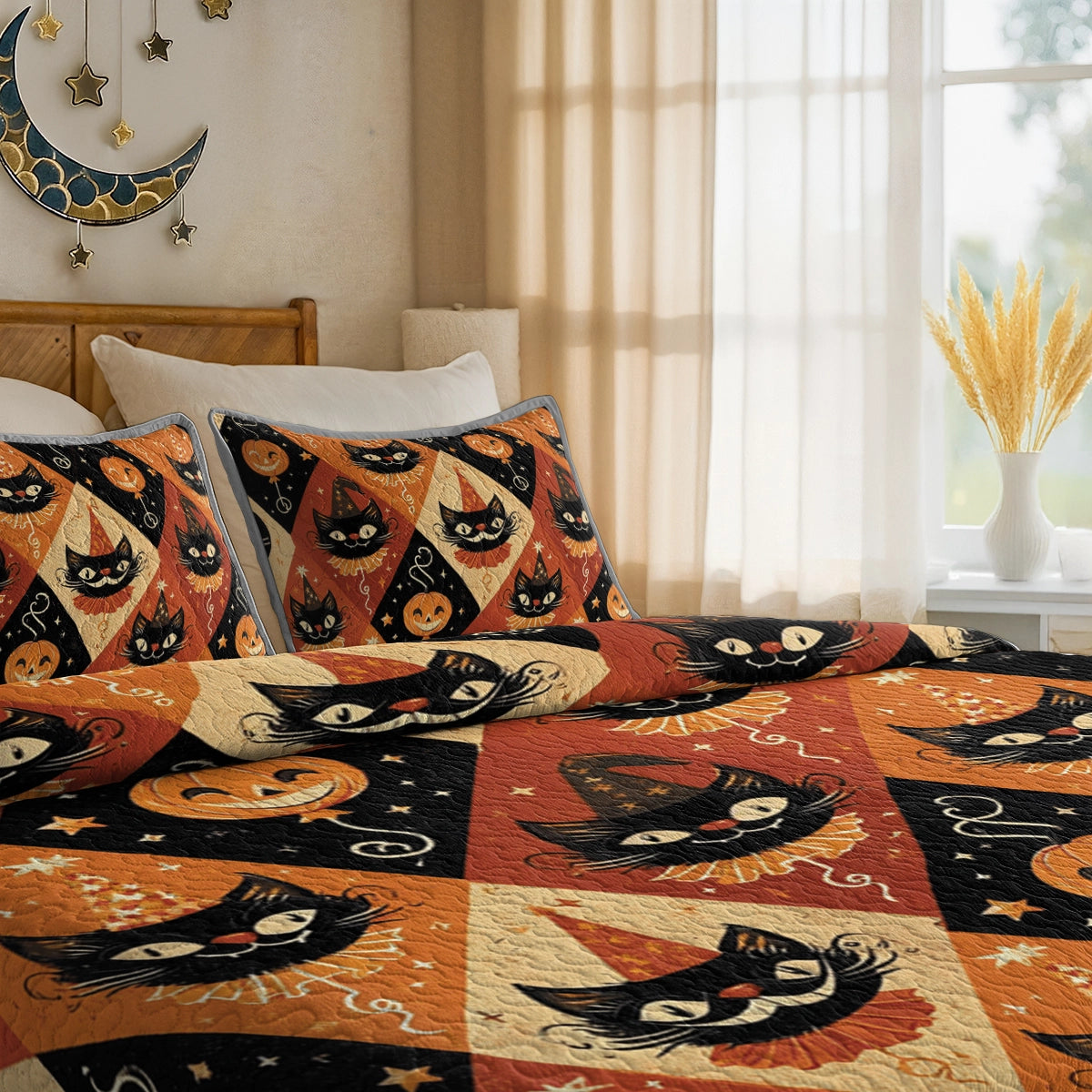 Shineful All Season Quilt 3-Piece Set Cat Whisker and Wands