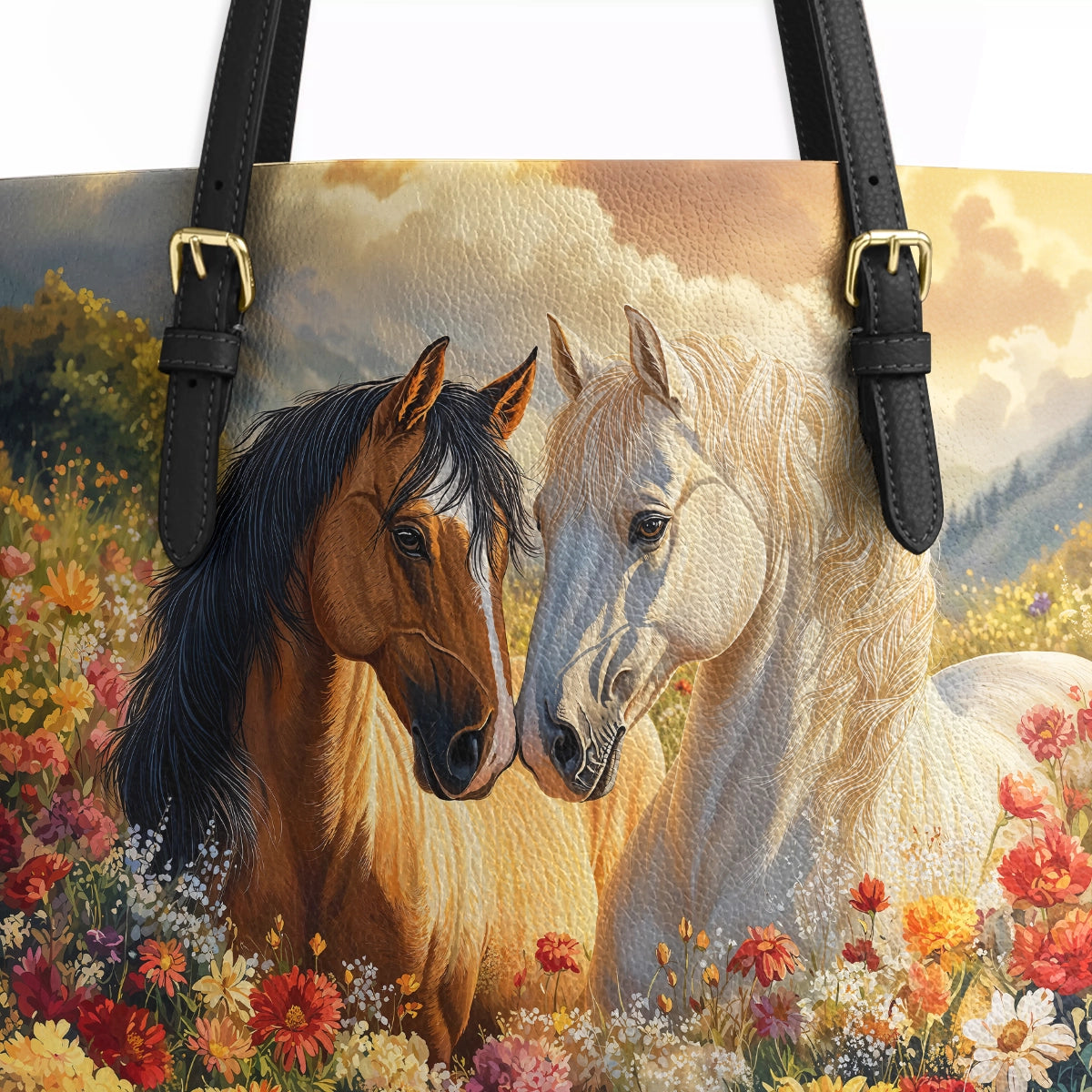 Shineful Leather Tote Bag - Blossoming Love