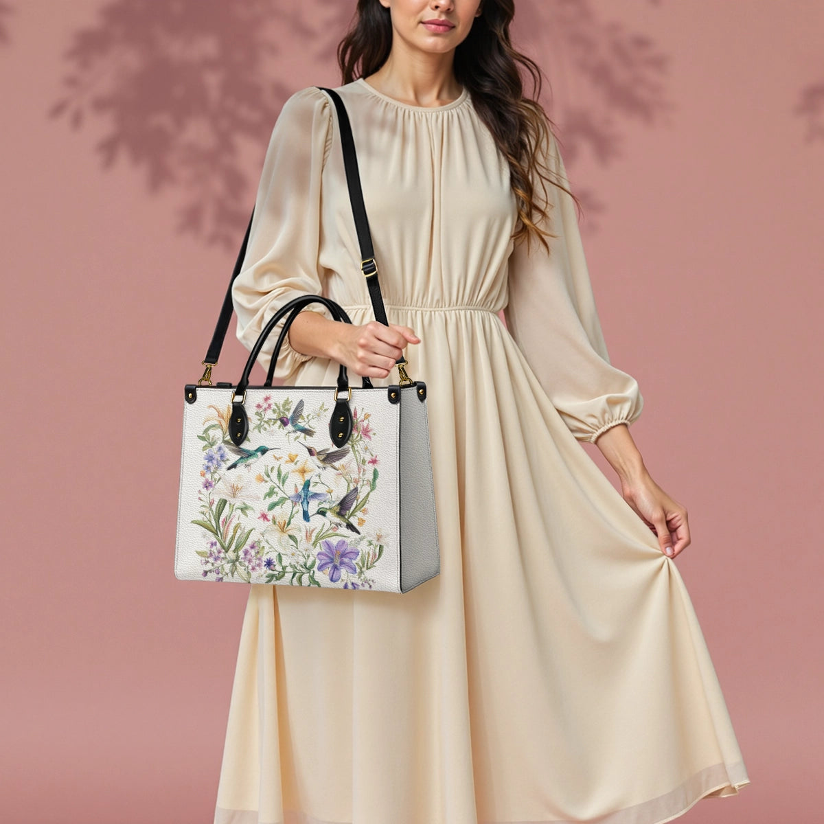 Shineful Leather Bag Hummingbird Winged Bloom