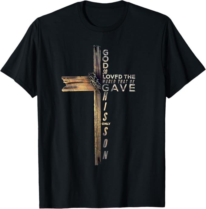 Shineful John 3:16 Christian Cross Bible T-Shirt