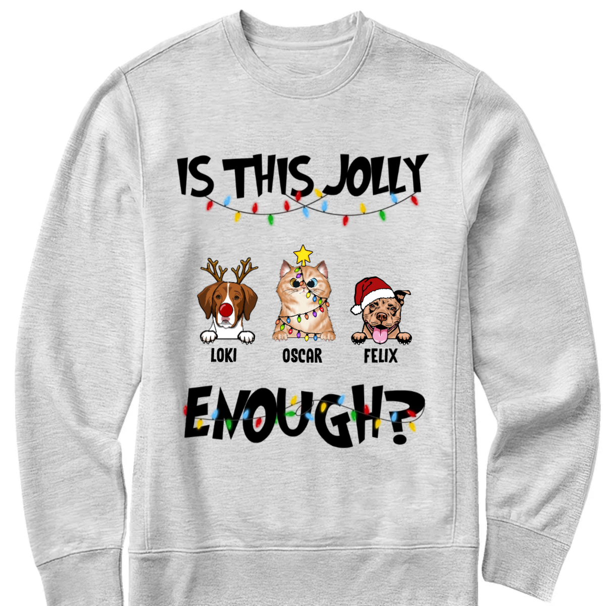 Shineful Is This Jolly Enough? Personalized Fleece Crewneck Sweatshirt