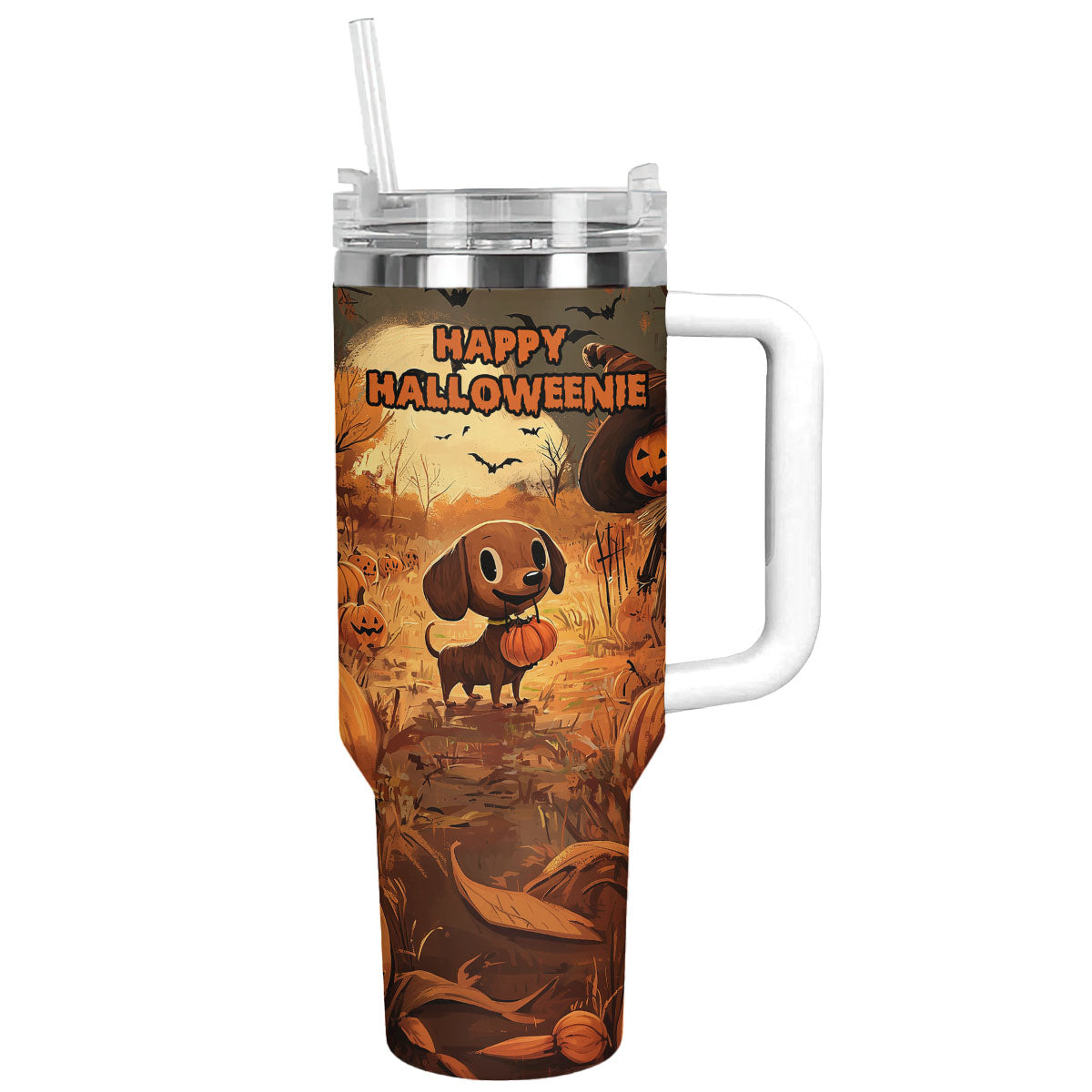 Shineful Tumbler Dachshund On Halloween Midnight