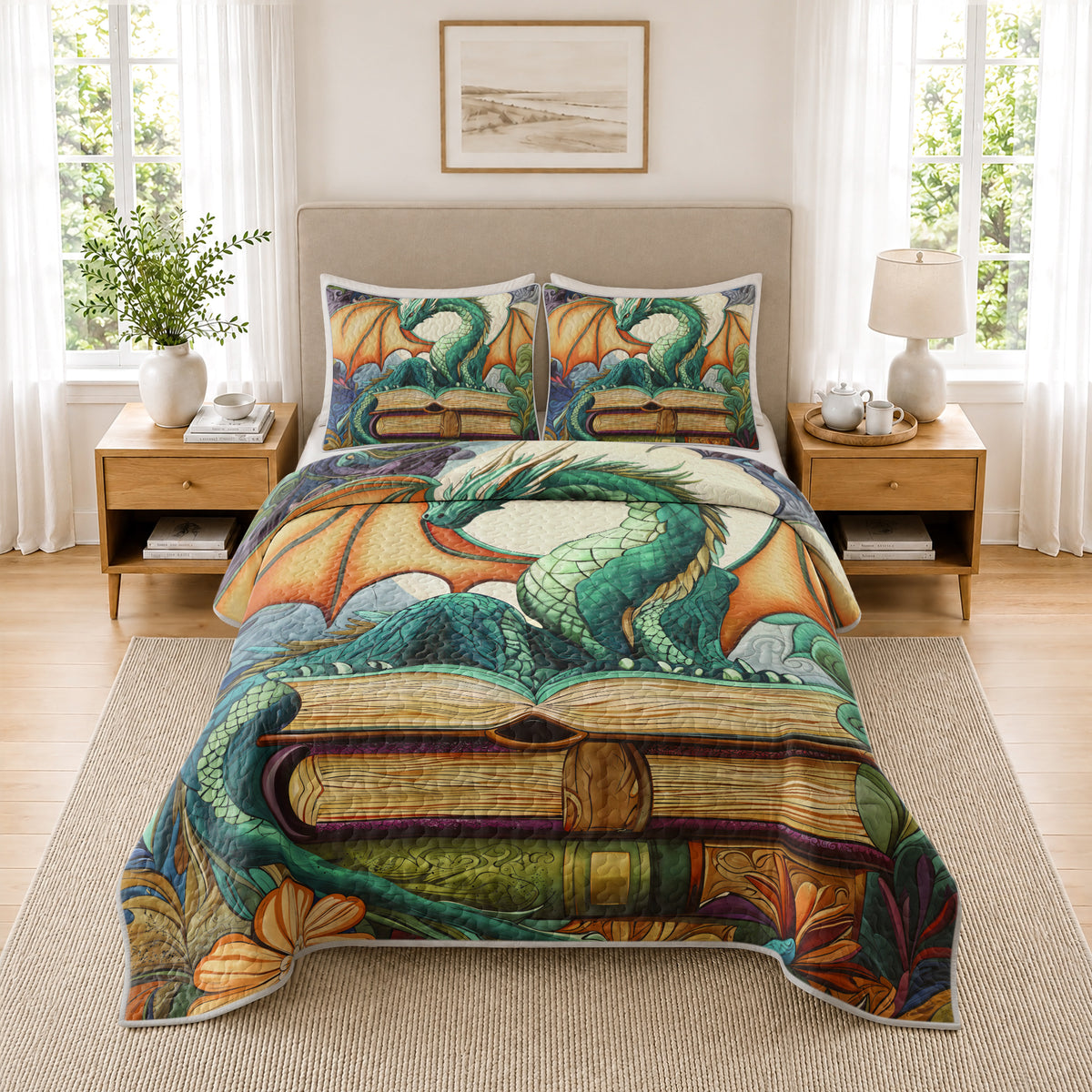 Shineful Quilt 3-Piece Set Dragon Tale
