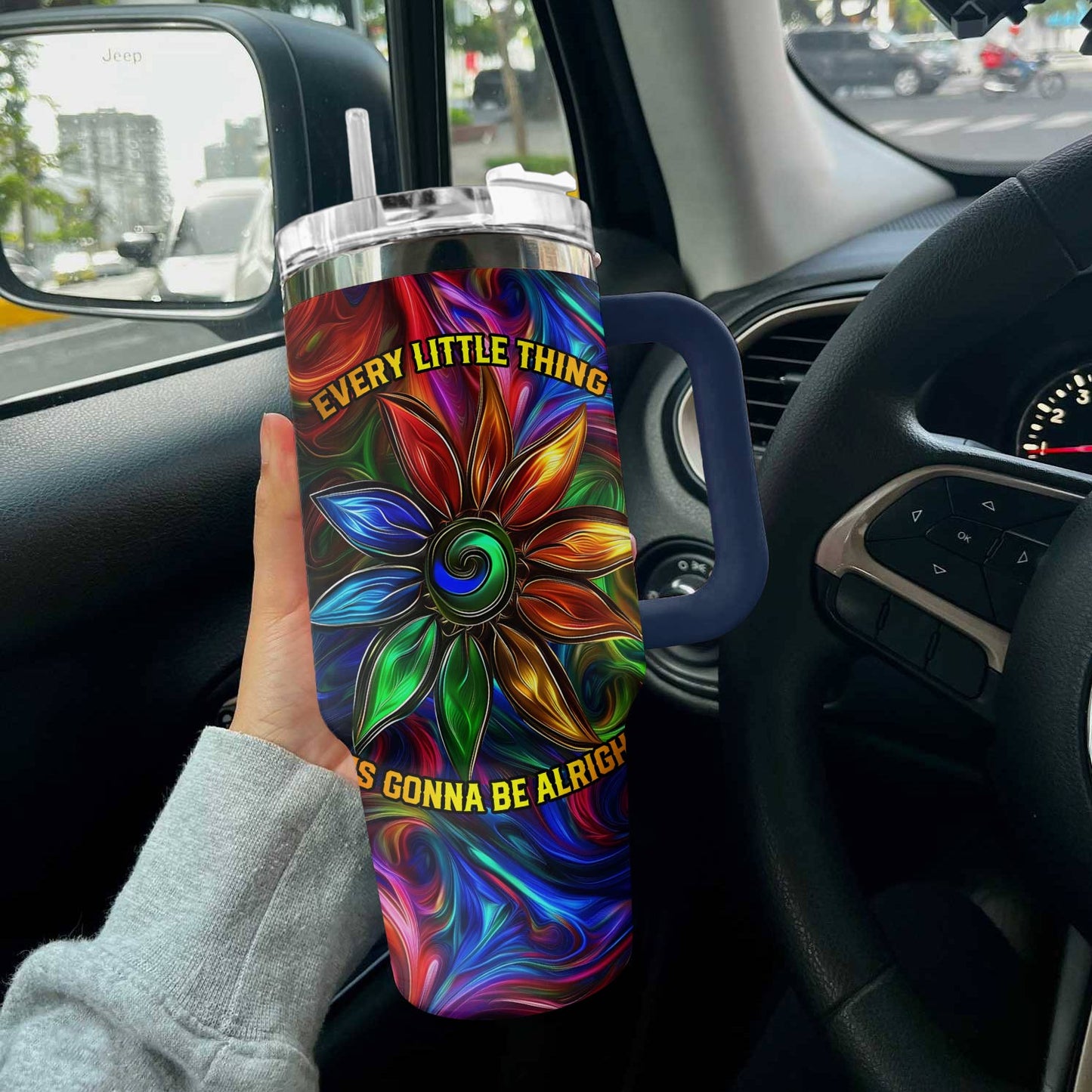 Hippie 40 Oz Shineful™ Tumbler Be Alright Tl10 Navy 40Oz