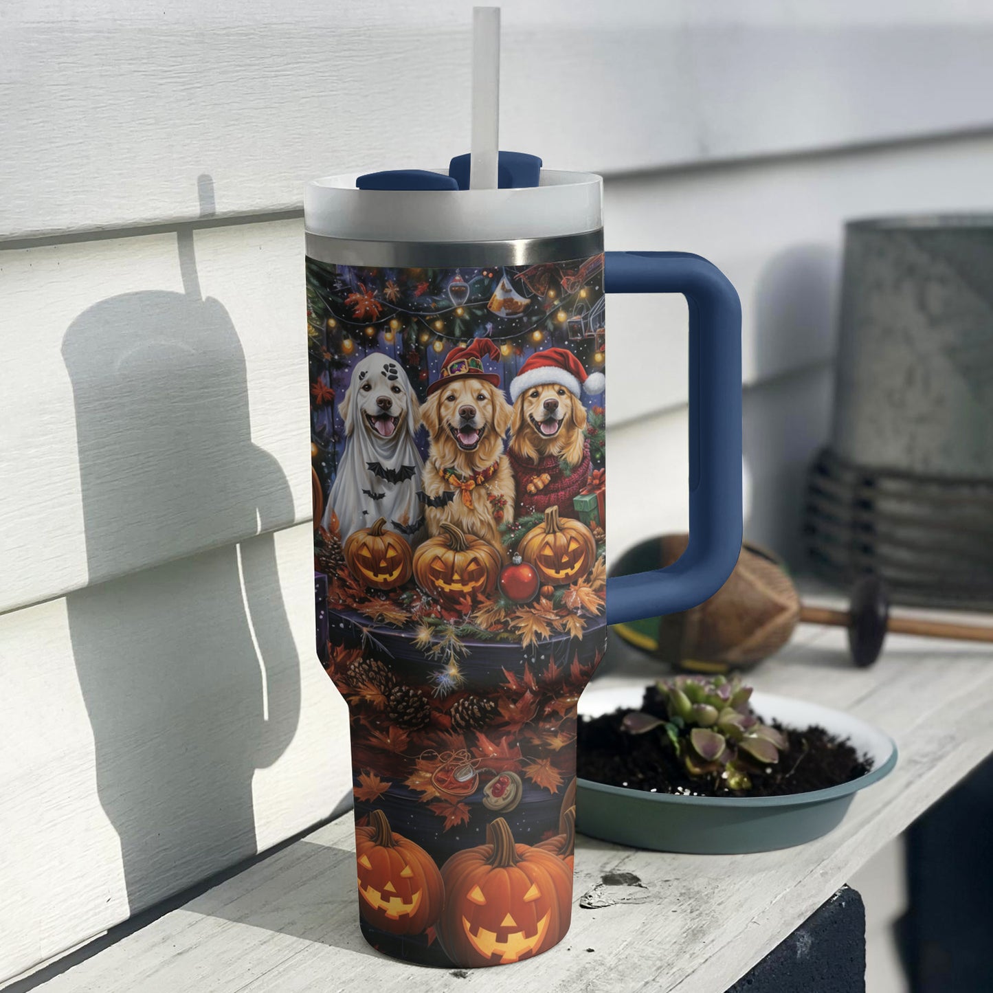 Shineful Tumbler Festive Golden Retriever