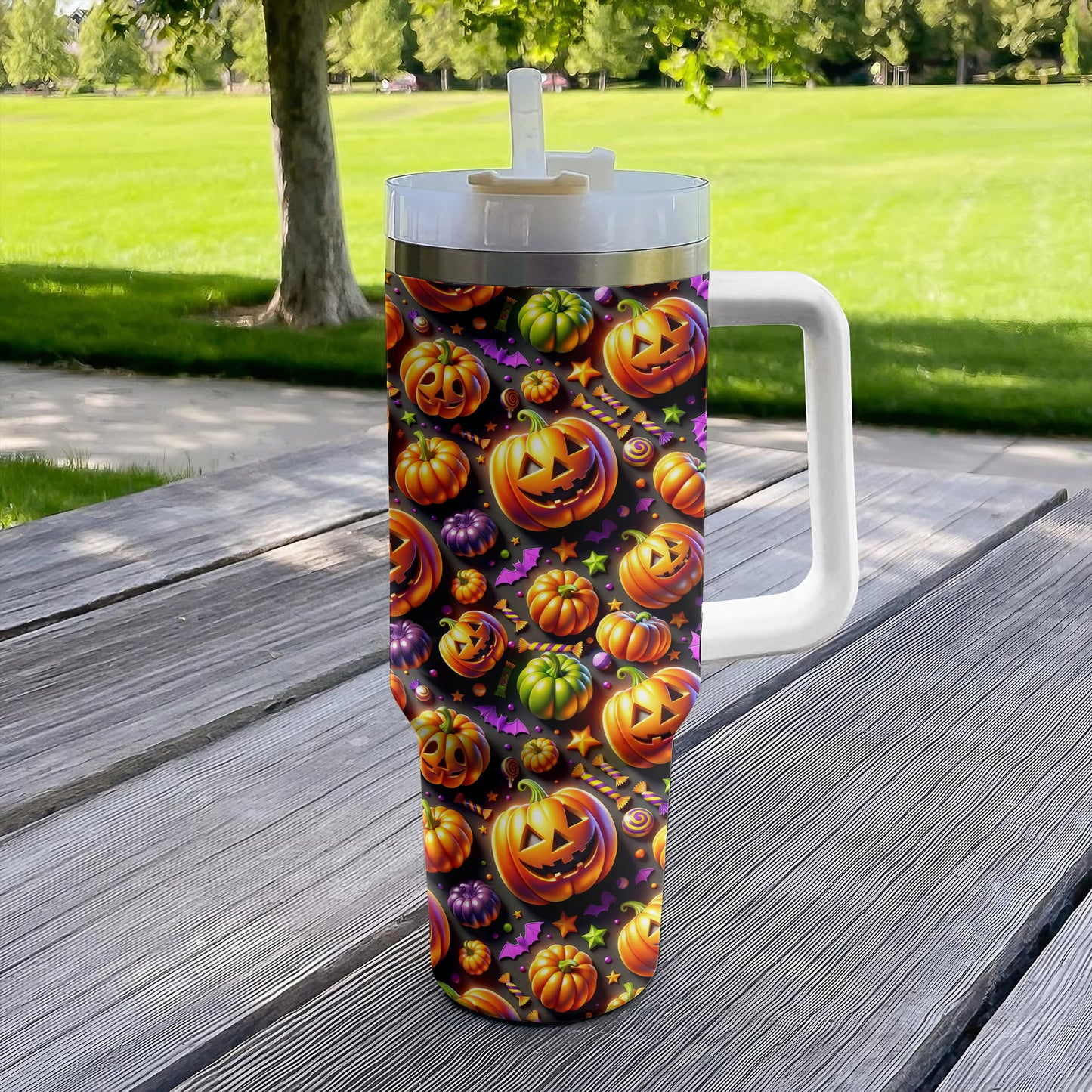 Shineful Tumbler Pattern Jack-O'-Lantern Delight