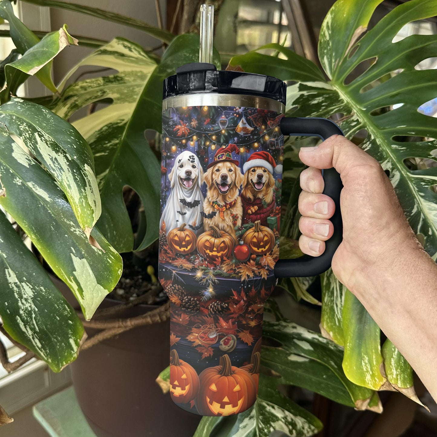 Shineful Tumbler Festive Golden Retriever