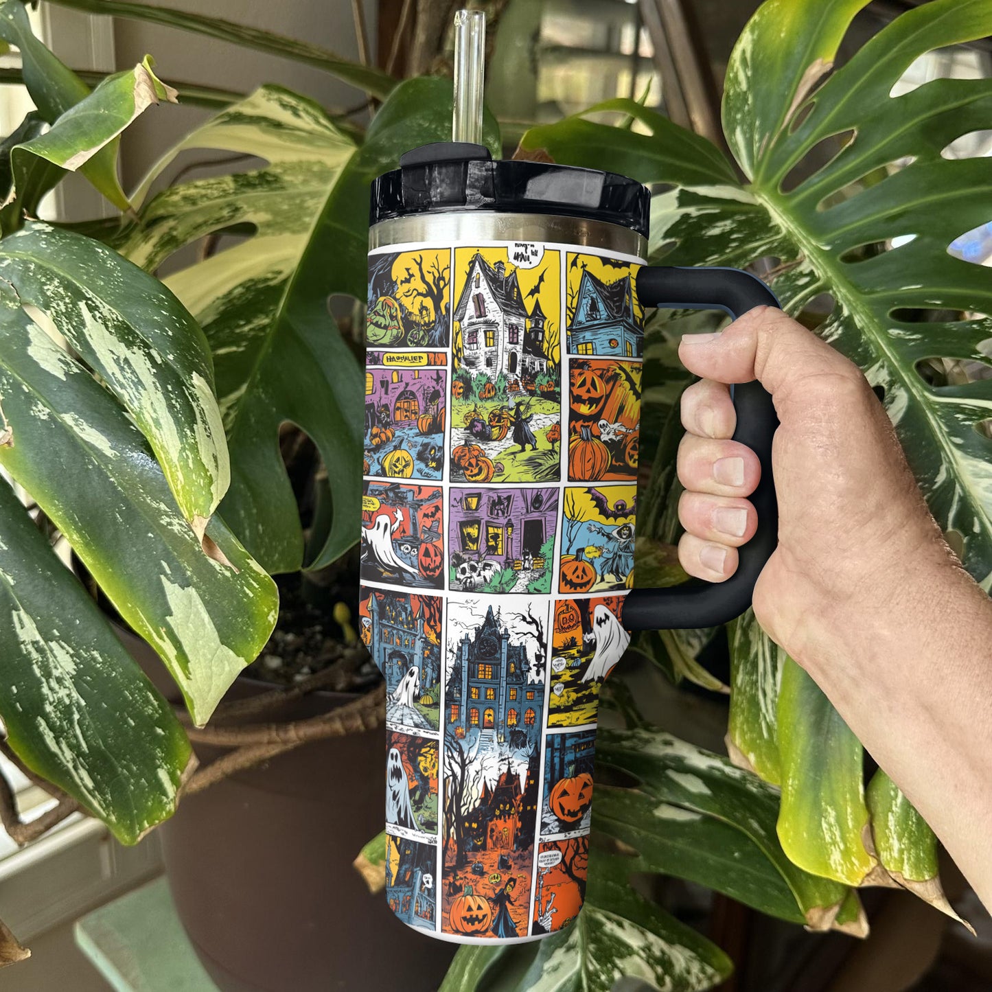 Shineful Tumbler Halloween Comic Spooky Scenes
