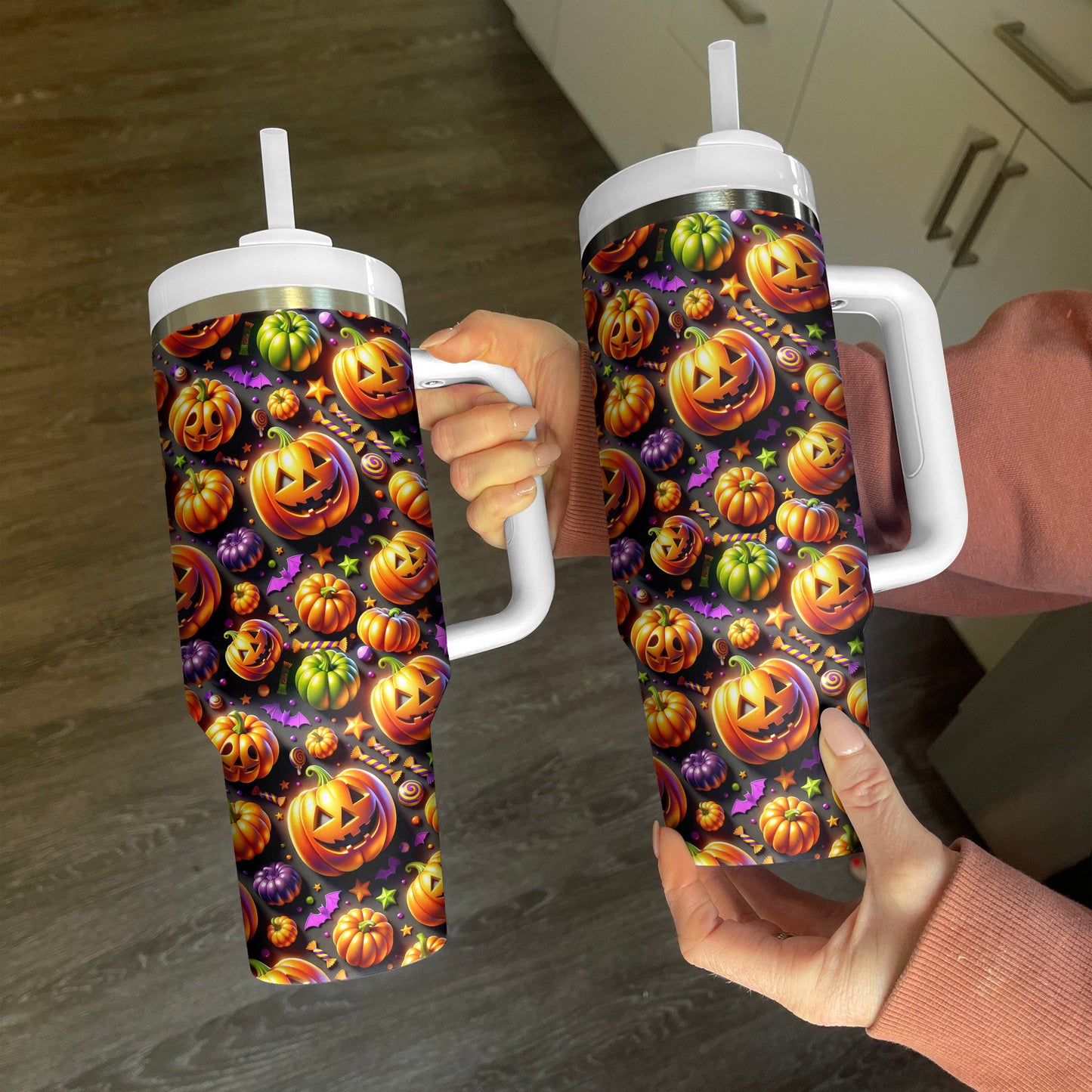 Shineful Tumbler Pattern Jack-O'-Lantern Delight